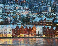 Crepuscolo d'inverno a Bergen.