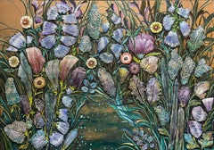 "Giardino magico. I segreti dei fiori". Un'opera d'arte originale unica con bassorilievo floreale