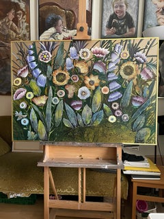 "Giardino magico. Canzone d'estate". Un'opera d'arte originale unica con bassorilievo floreale