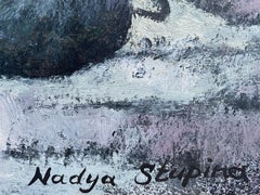 " Sun through the jalousie" Natura morta originale ad olio su carta. Grande