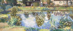 A pond with water lilies and irises 1