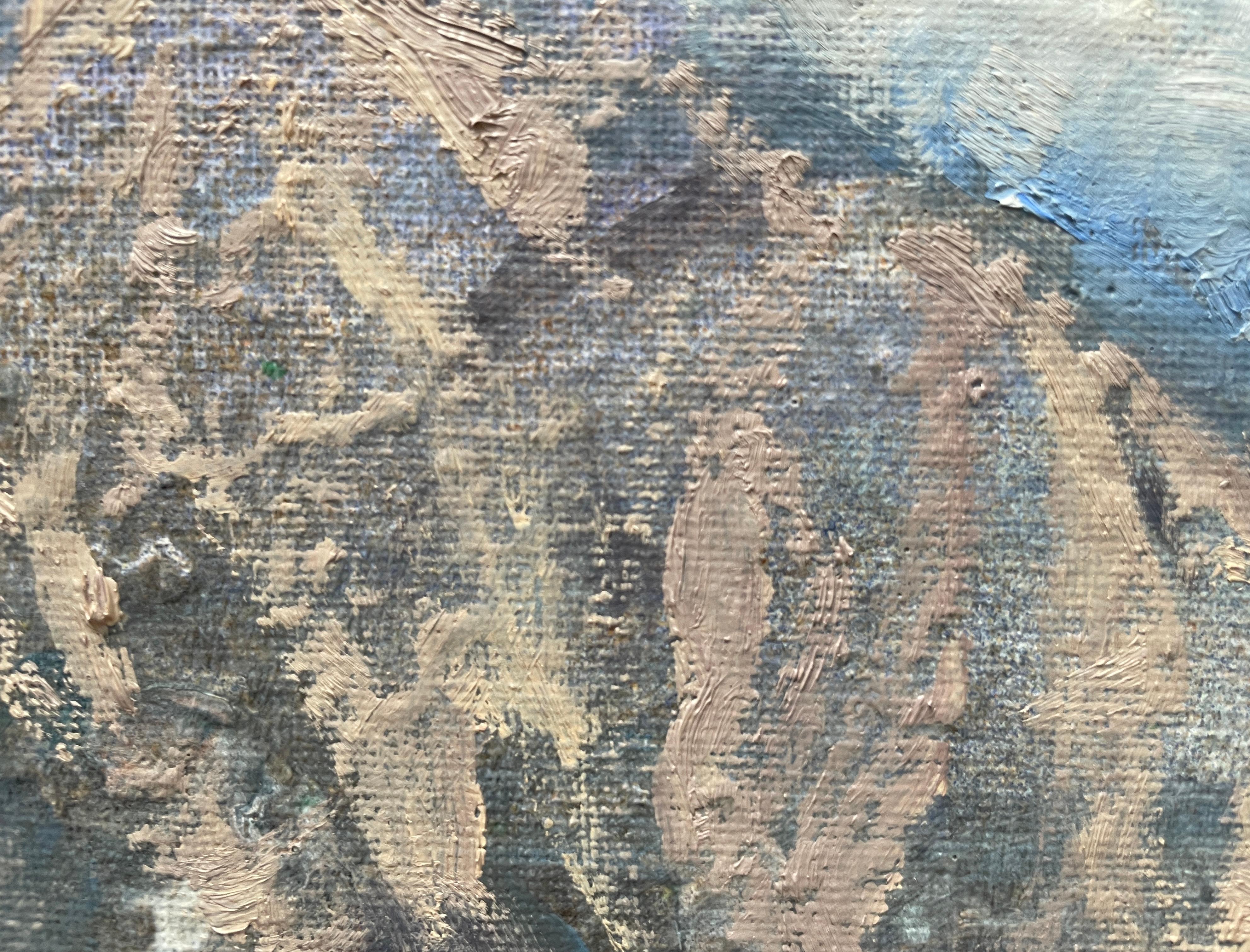 Original impressionistische Landschaft des Alpine-Tals. Gerahmt. Ölgemälde. im Angebot 6