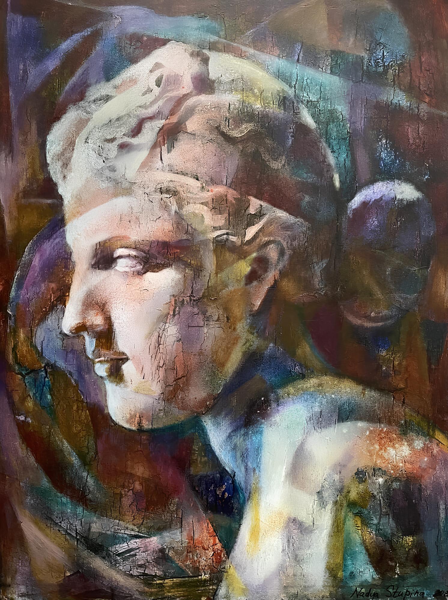 "Giochi antichi... Uno sguardo attraverso il tempo 1" Concettuale originale  ritratto. Verticale