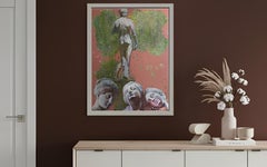 GIOCHI ANTICHI. Un melodramma antico. Pittura concettuale originale. Verticale.