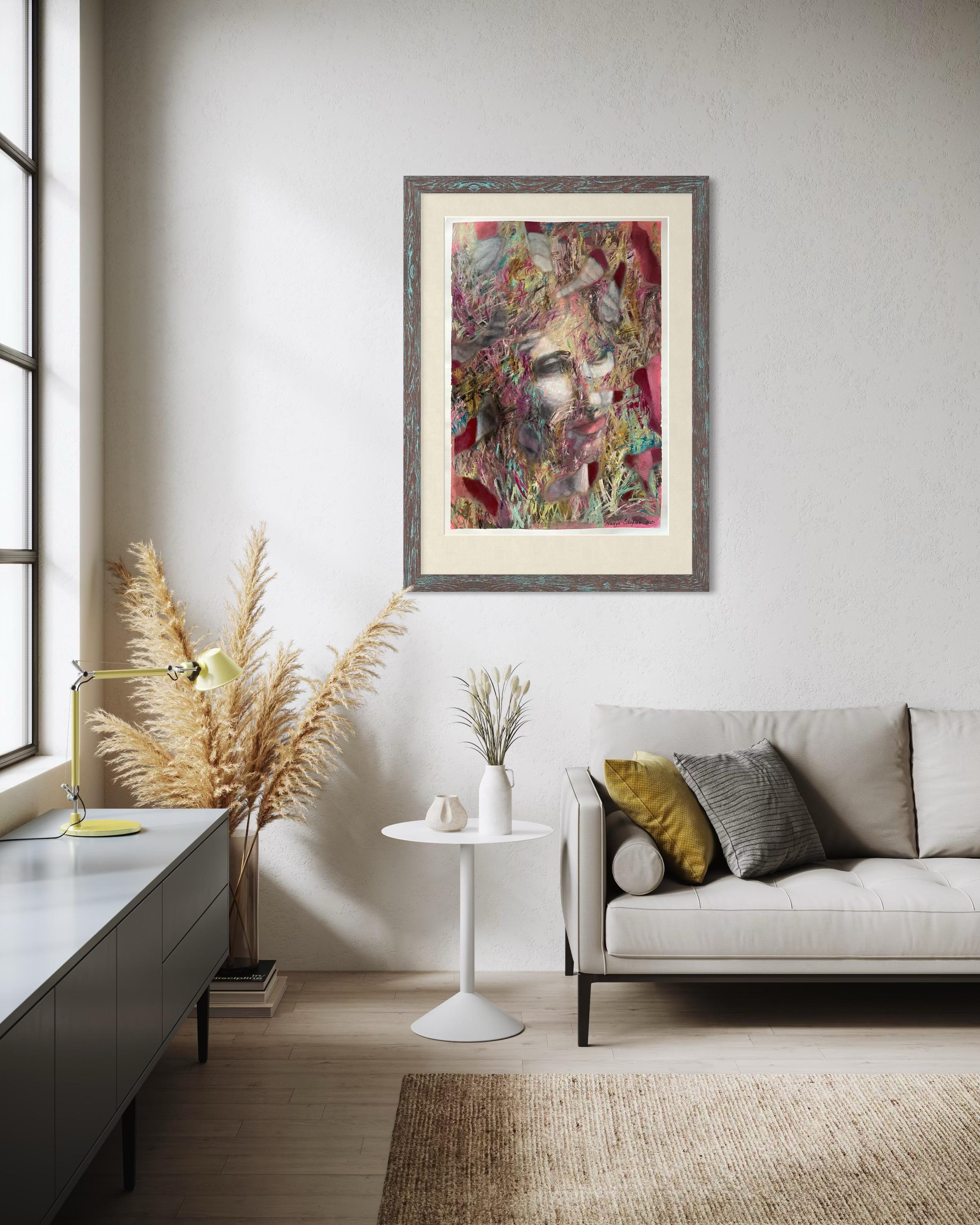 “Antique history 2” Original contemporary painting . Large , vertical. For Sale 6