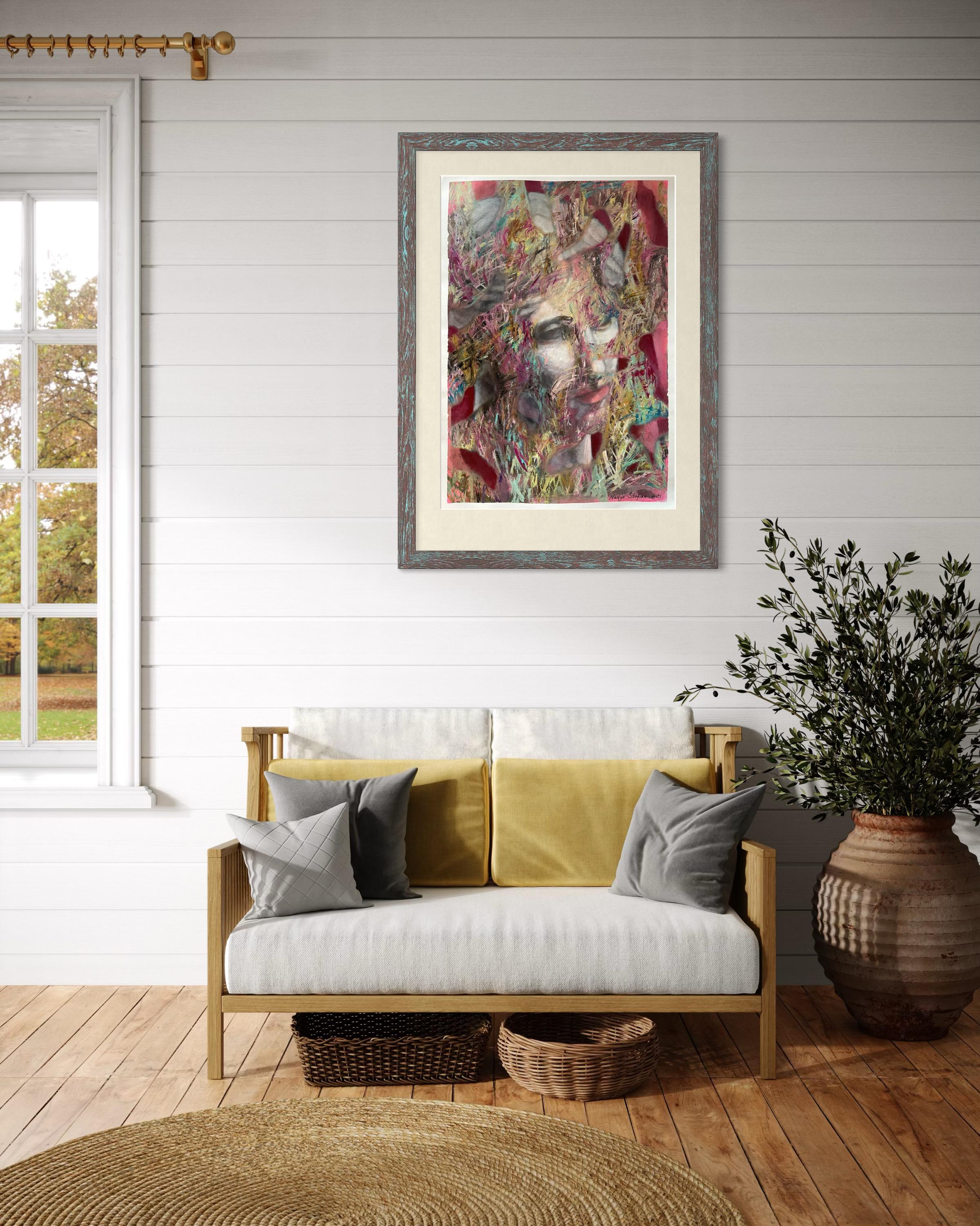 “Antique history 2” Original contemporary painting . Large , vertical. For Sale 7