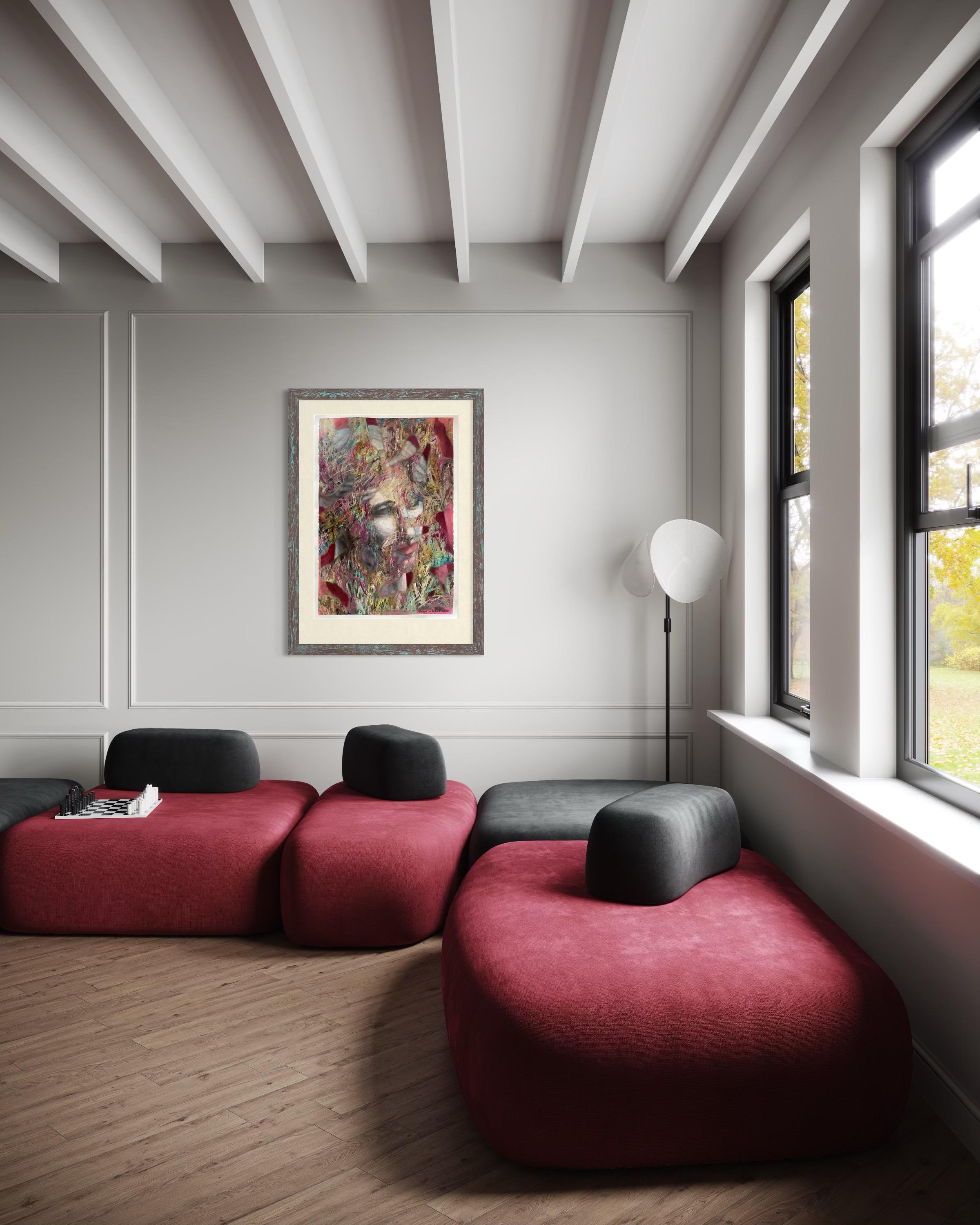 “Antique history 2” Original contemporary painting . Large , vertical. For Sale 8