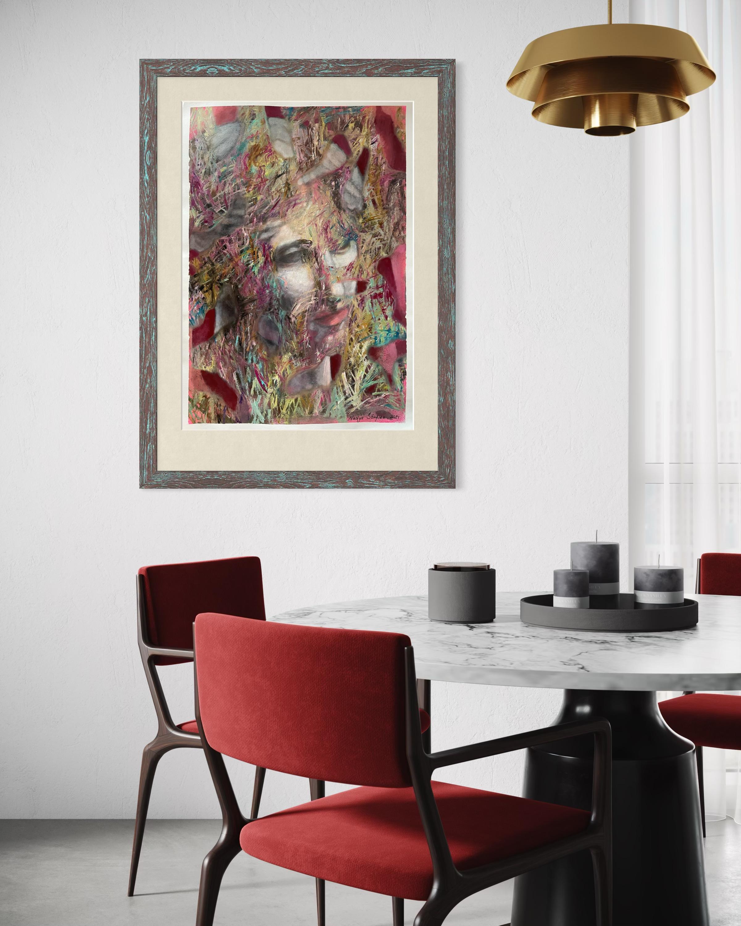 “Antique history 2” Original contemporary painting . Large , vertical. For Sale 11