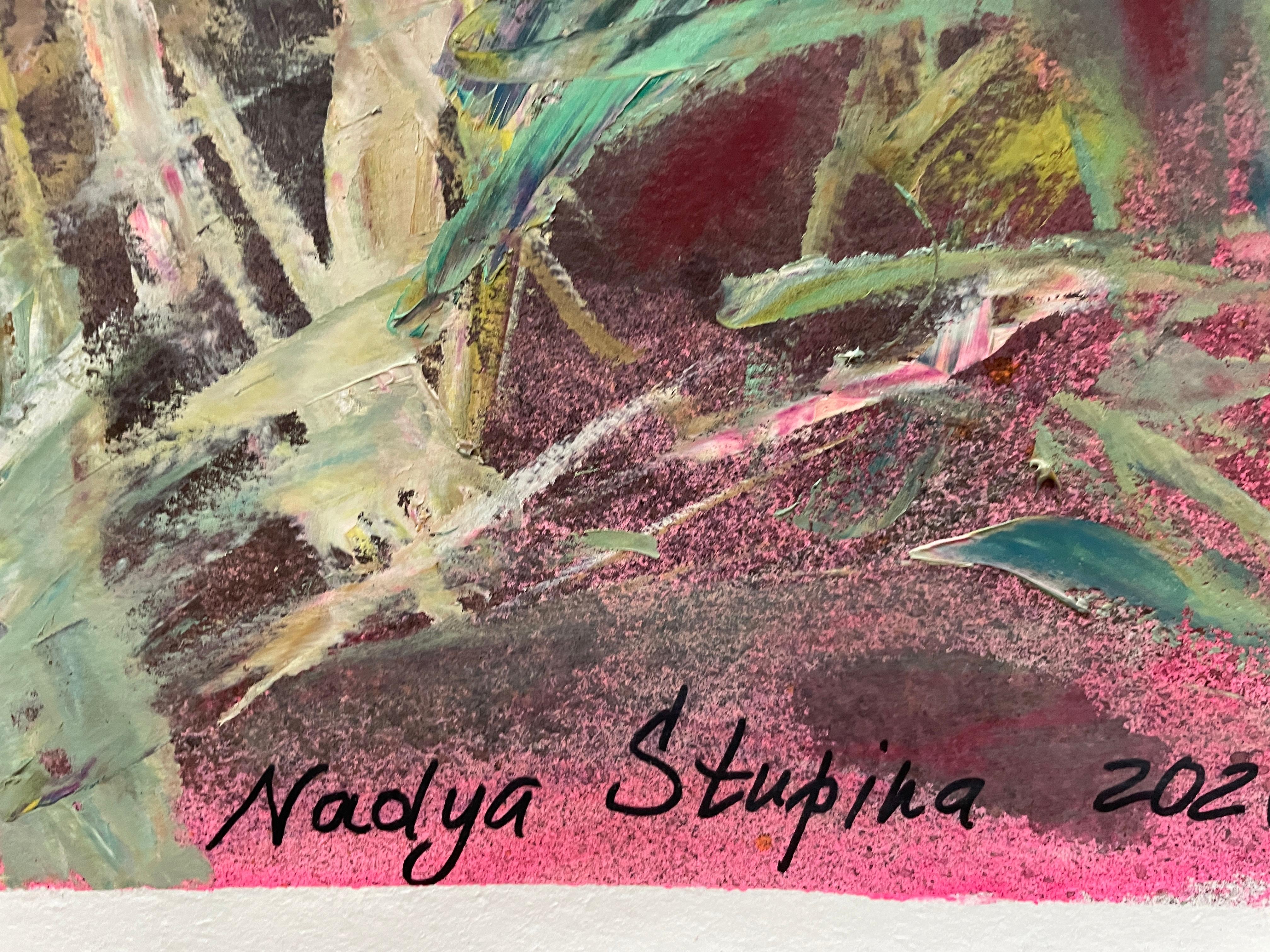 “Antique history 2” Original contemporary painting . Large , vertical. - Painting by Nadezda Stupina