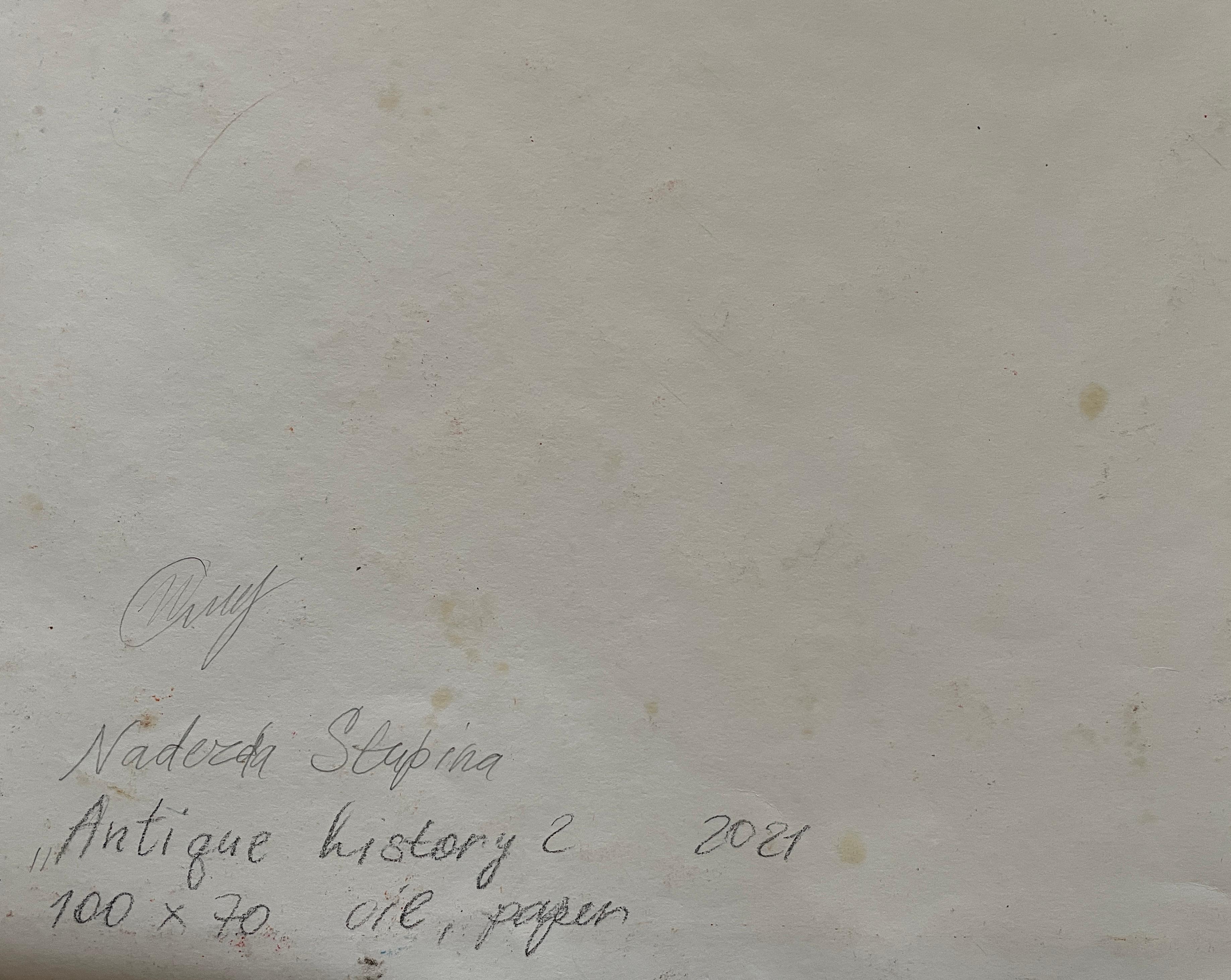 “Antique history 2” Original contemporary painting . Large , vertical. For Sale 2