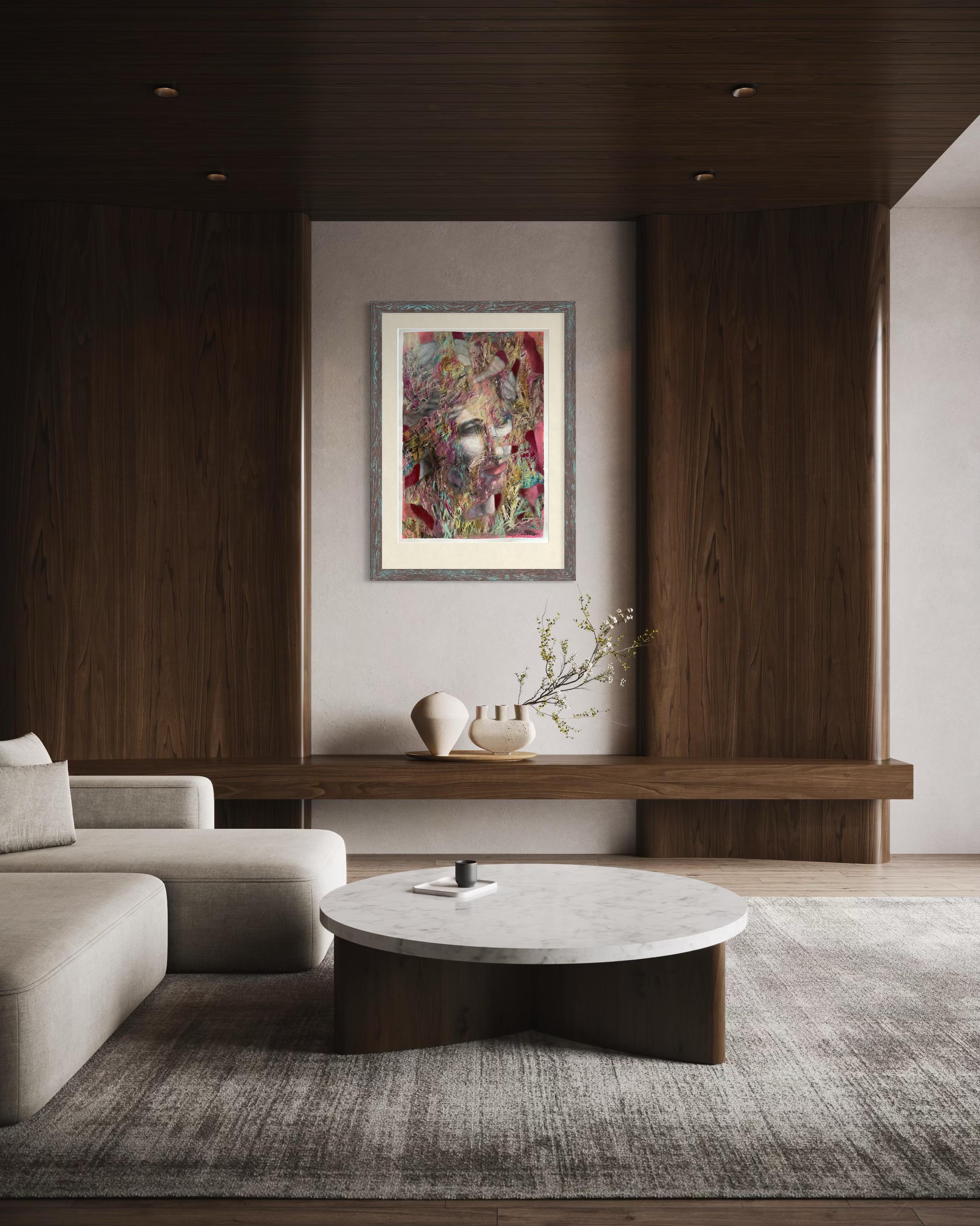 “Antique history 2” Original contemporary painting . Large , vertical. For Sale 4