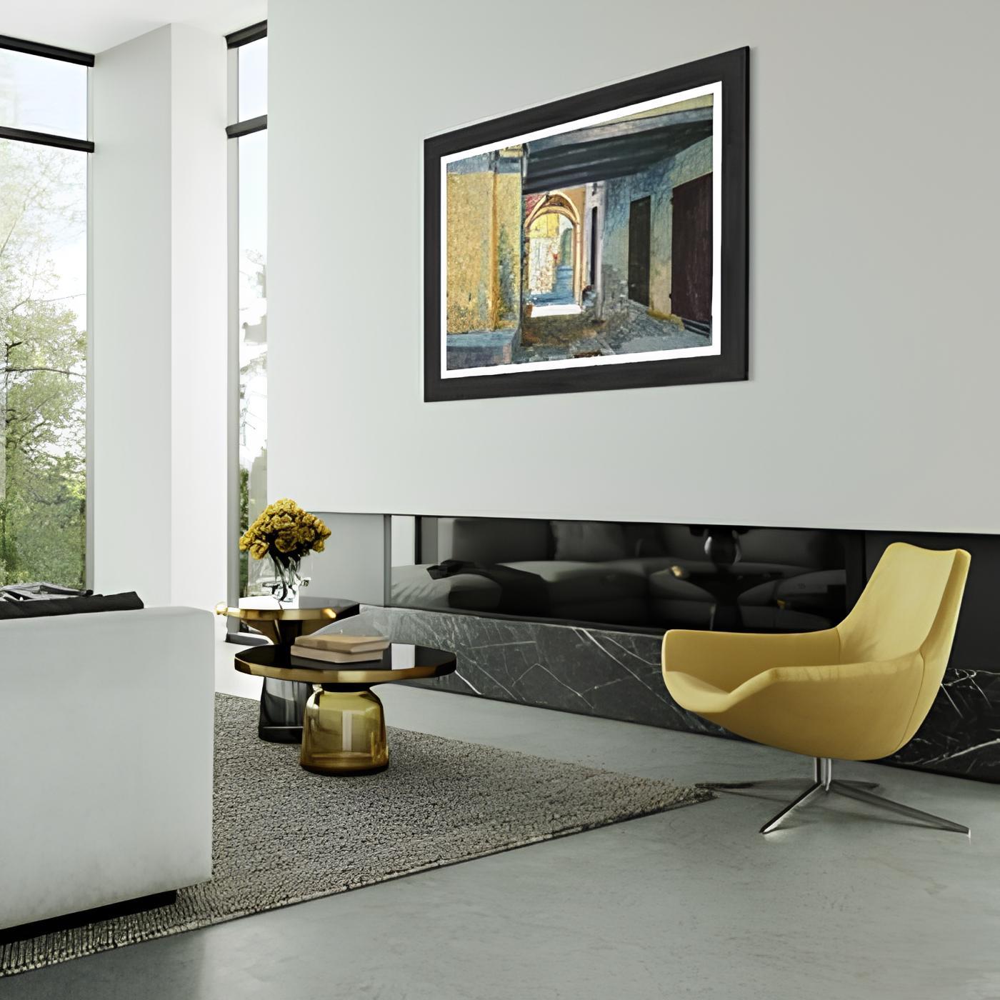 « Motif architectural original 1 »  paysage. Grand format - Post-impressionnisme Painting par Nadezda Stupina