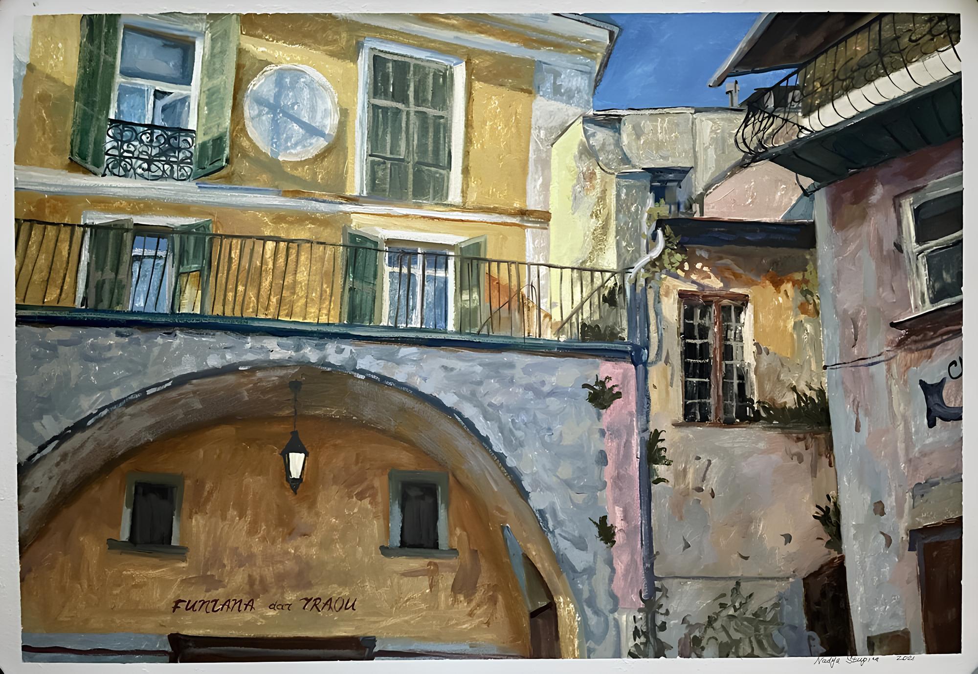 Nadezda Stupina Landscape Painting – Architektonisches Motiv 2