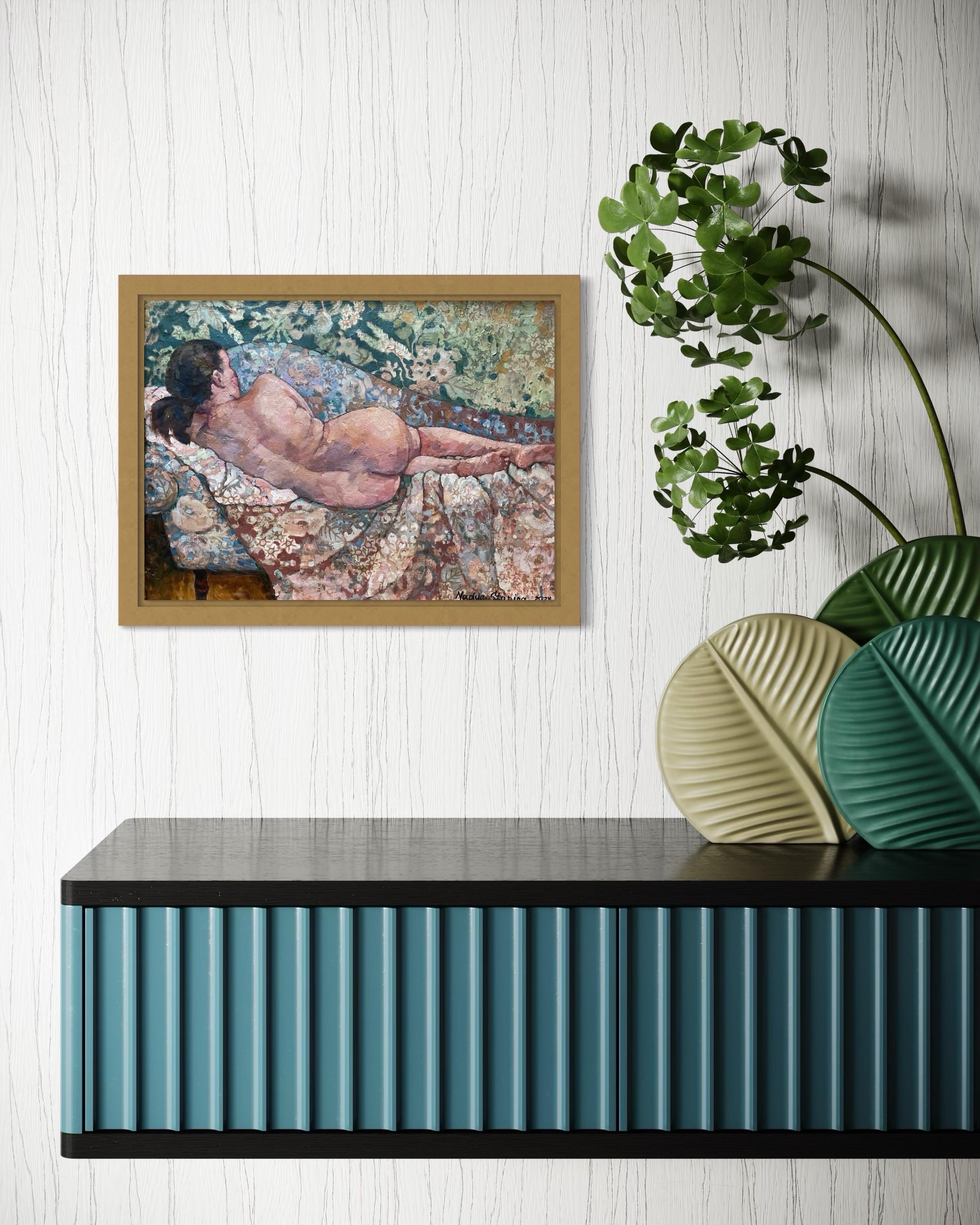 Modello Art Deco - Nude Painting Marrone di Nadezda Stupina