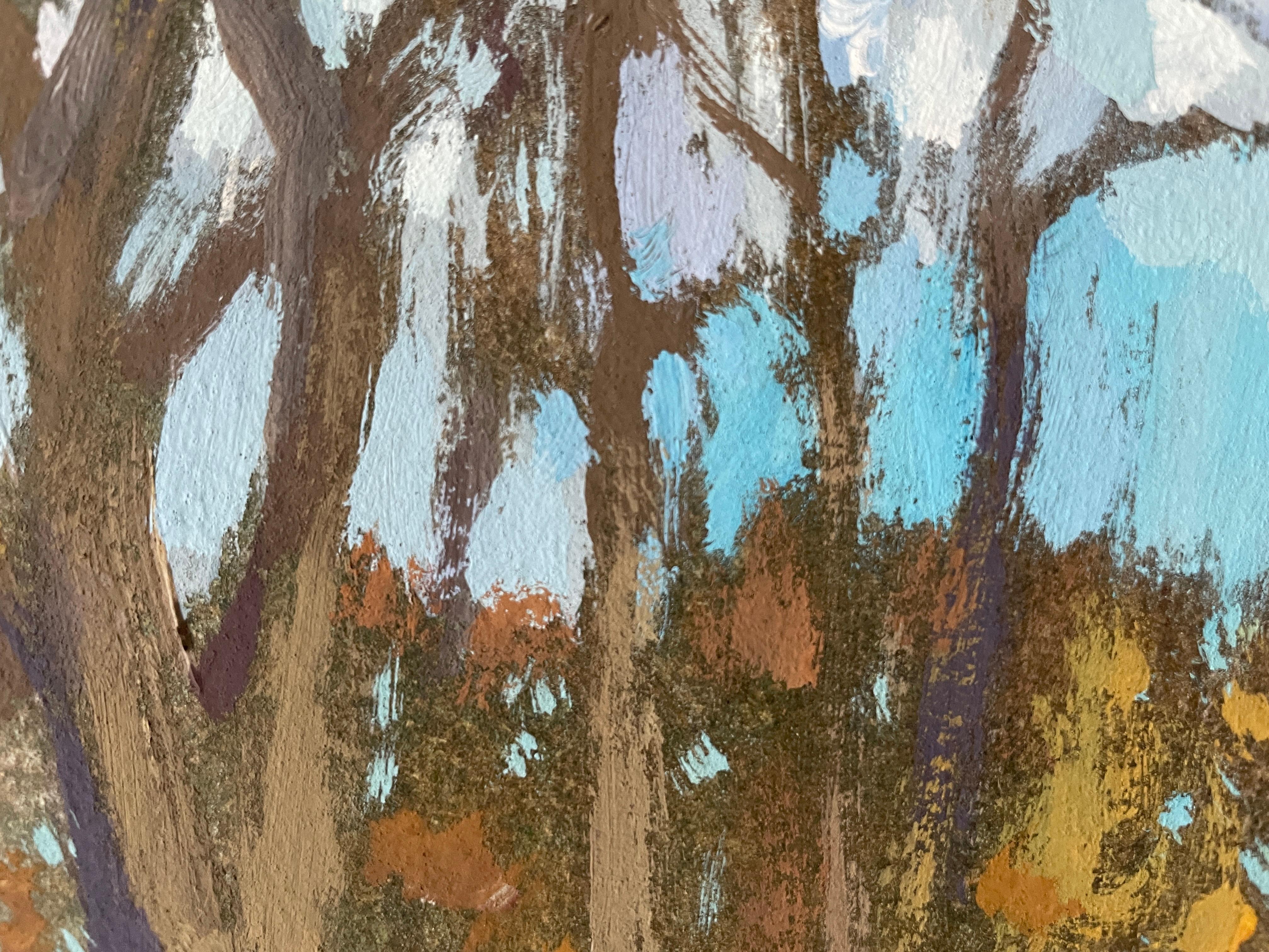 “Autumn park” Original landscape painting. Middle size , horizontal . For Sale 1