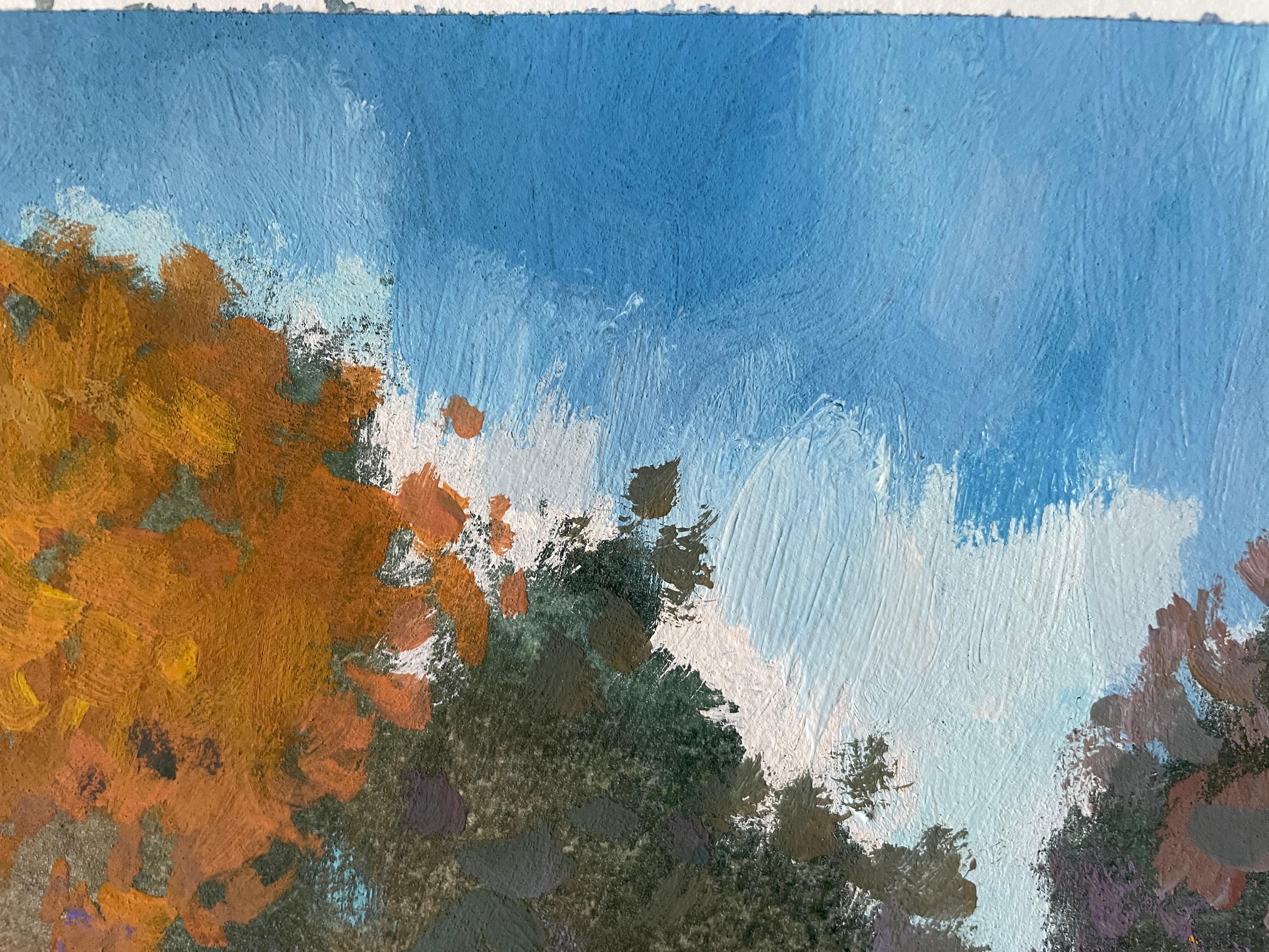 “Autumn park” Original landscape painting. Middle size , horizontal . For Sale 4