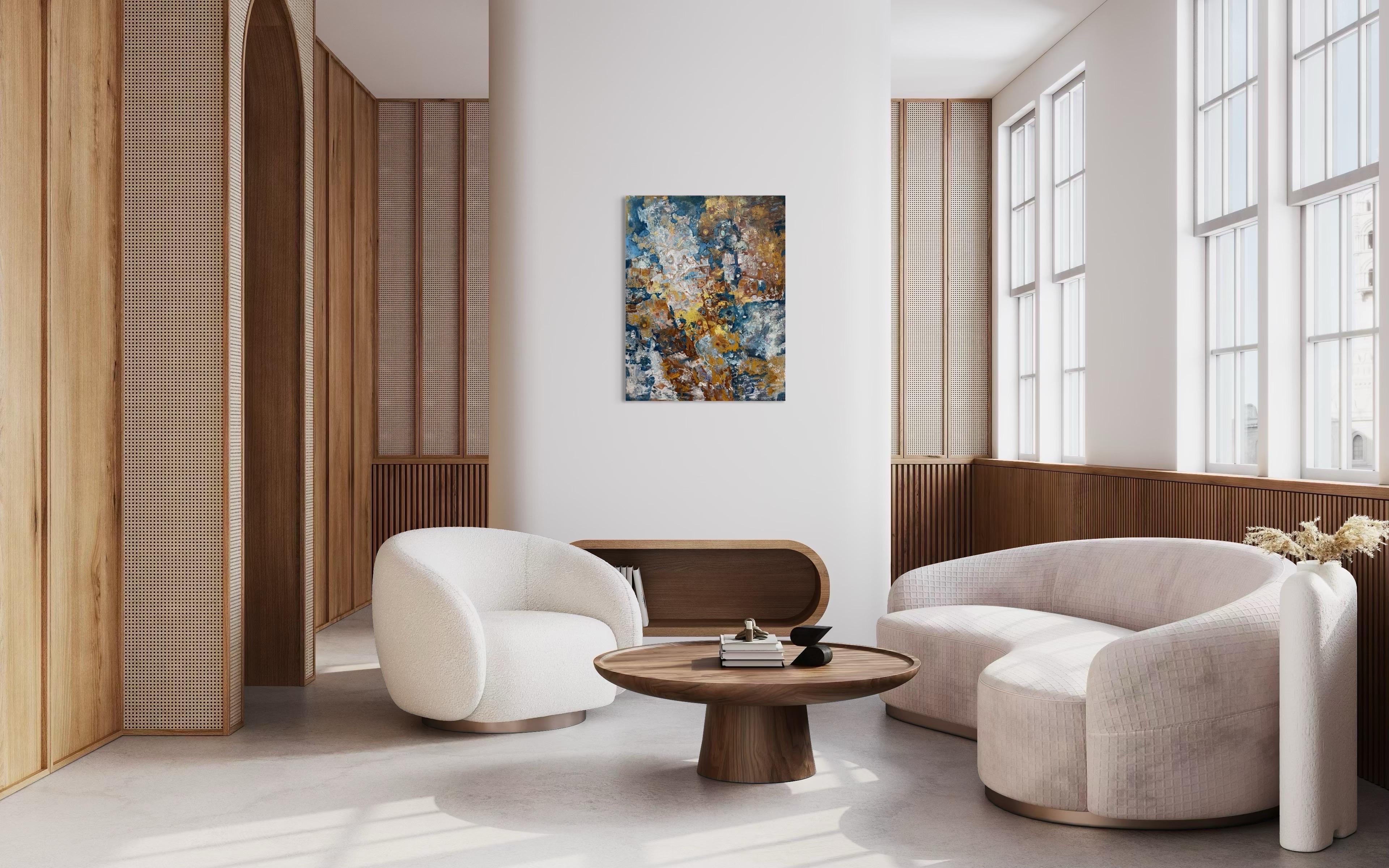 Blu astratto - Painting Astratto di Nadezda Stupina