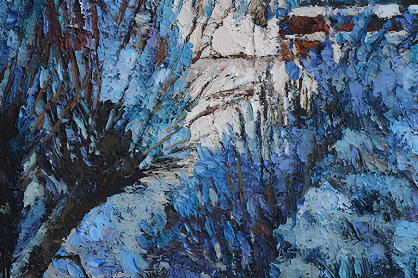 Blauer Schnee, Gemälde, Öl auf Leinwand Blauer Schnee, Gemälde, Öl auf Leinwand (Impressionismus), Painting, von Nadezda Stupina