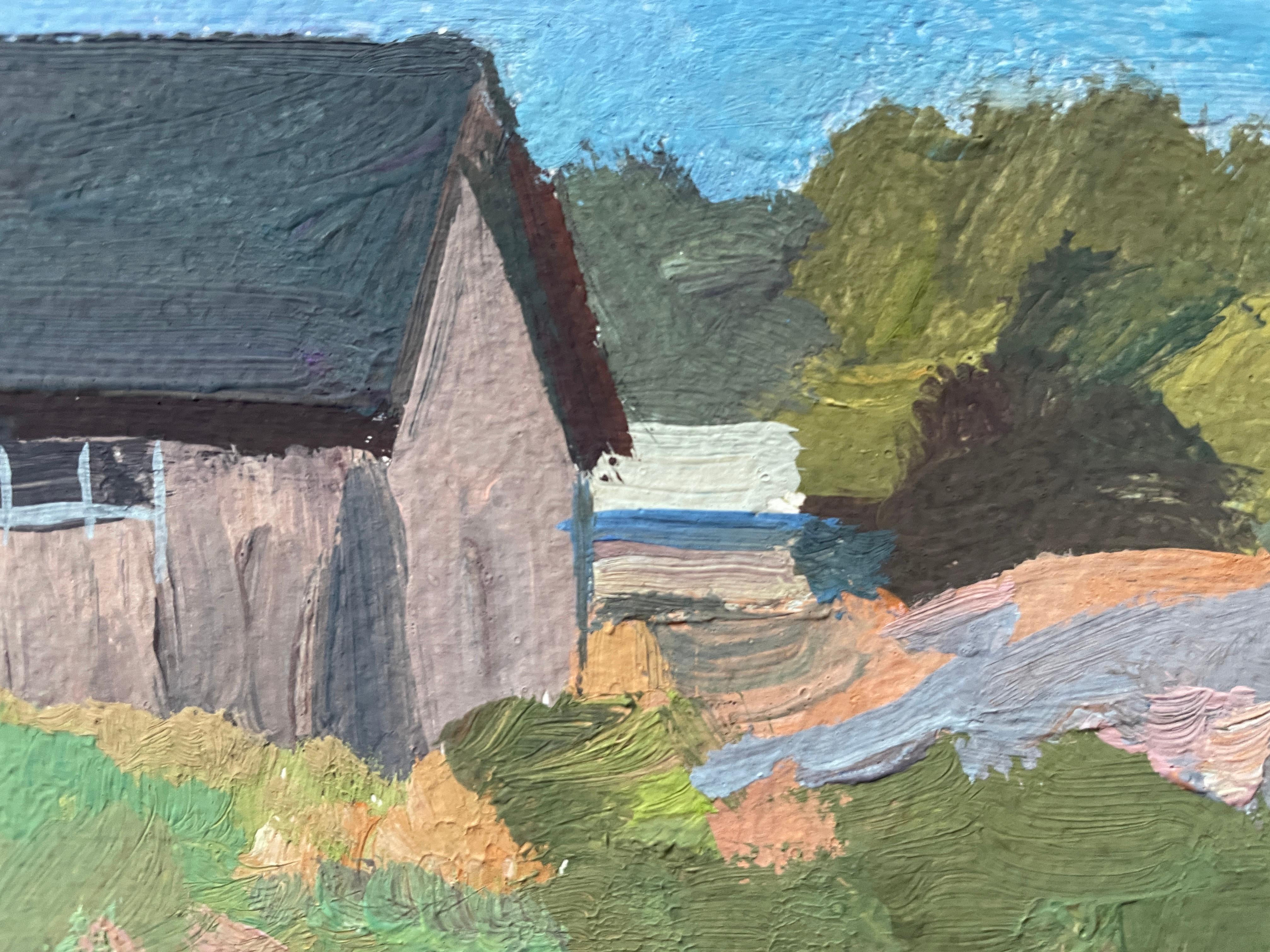 Dieses Kunstwerk zeigt eine heitere Szene am Wasser mit einem vertäuten Boot in strahlendem Weiß und tiefem Blau vor einer Kulisse aus üppigem Schilf und spiegelndem Wasser. Die Pinselführung ist ausdrucksstark und fängt das subtile Spiel von Licht