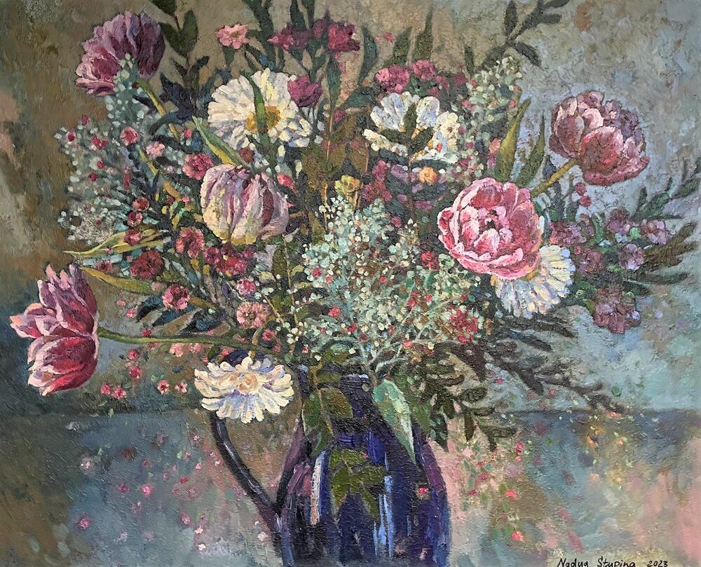 Nadezda Stupina Still-Life Painting - Bouquet Louise