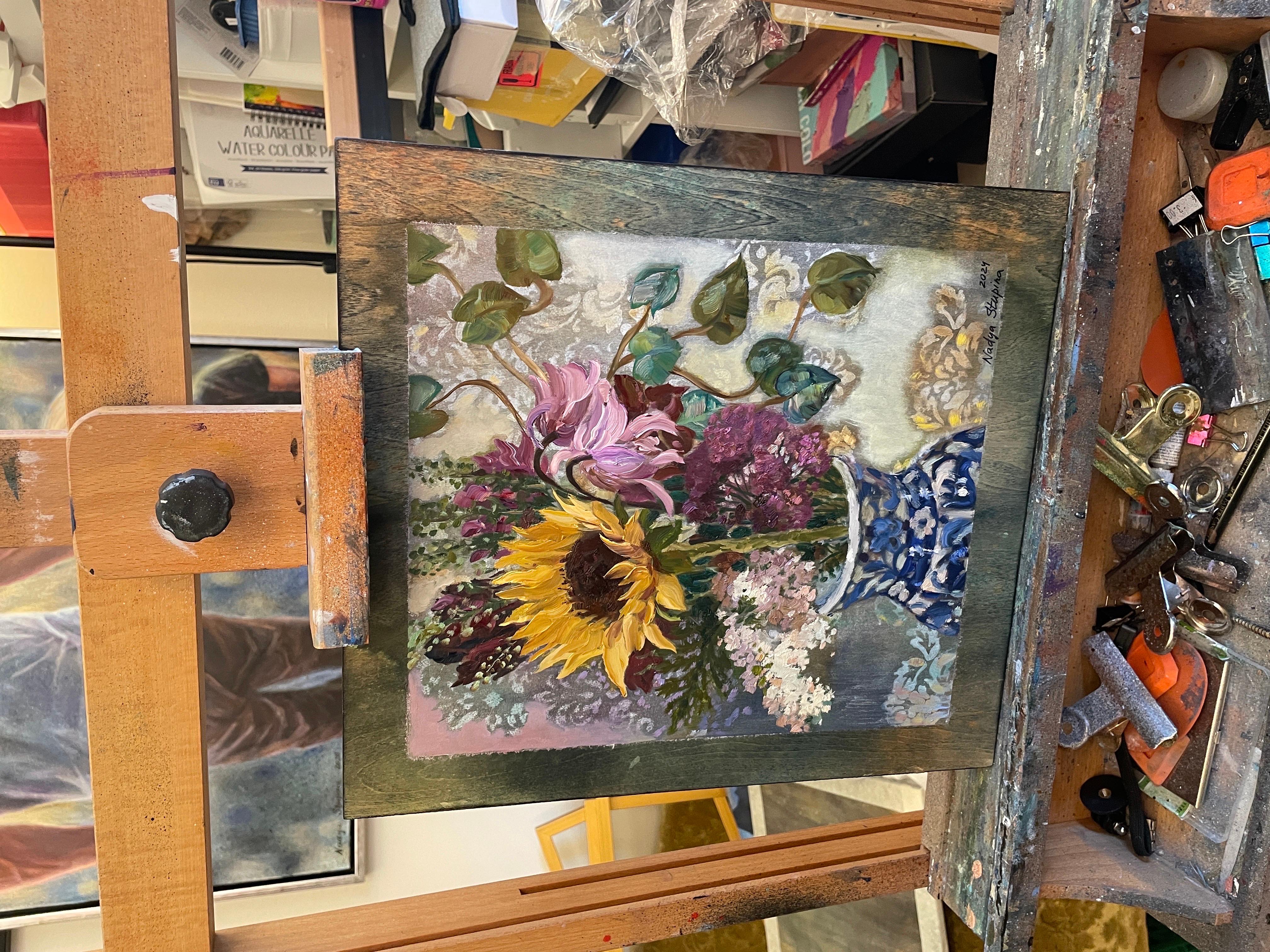 Blumenstrauß mit Sonnenblume im Angebot 8