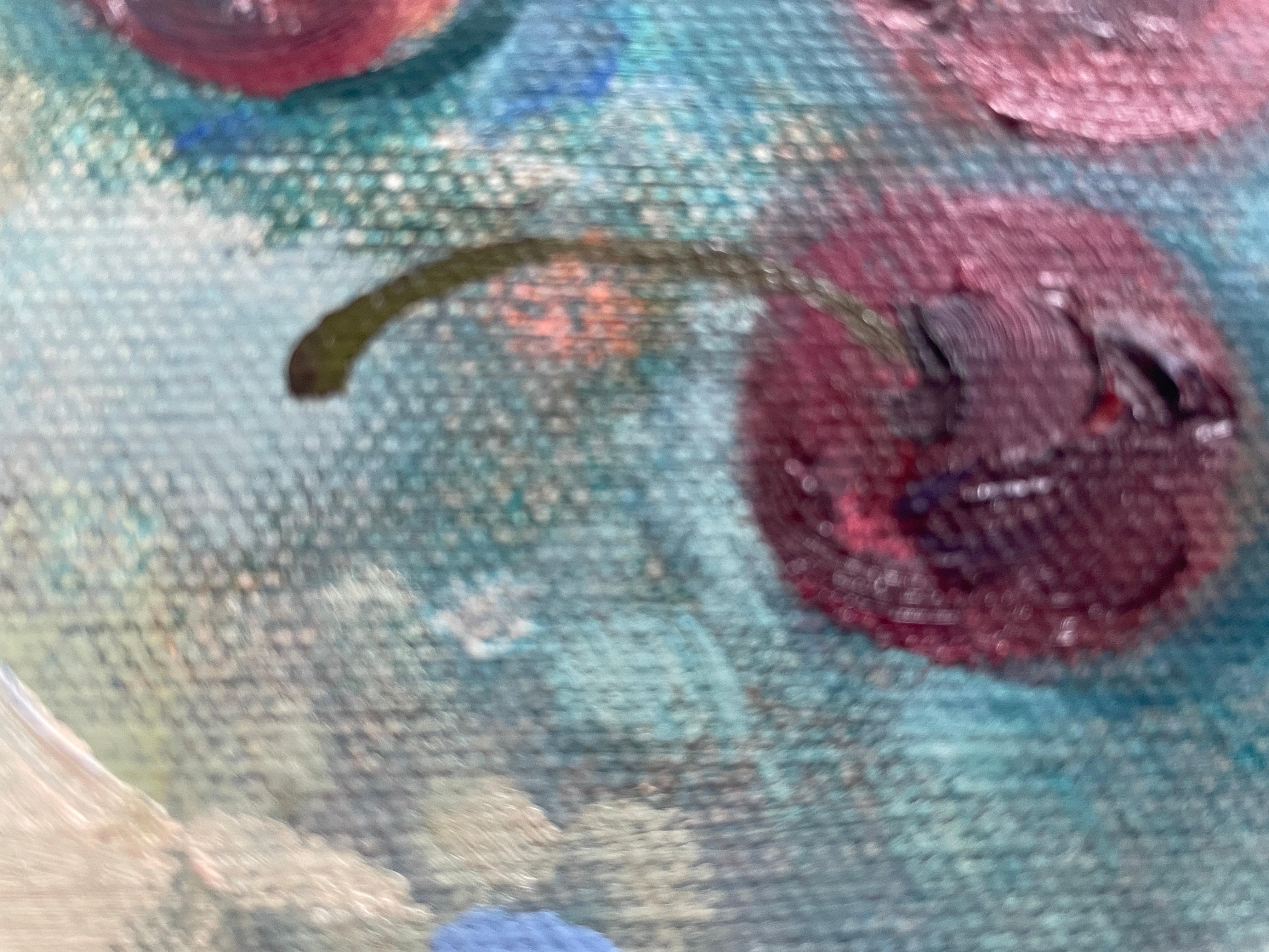 Desayuno en la dacha - Still-Life Painting Gris de Nadezda Stupina