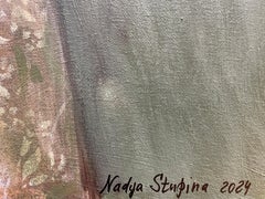 "Butterfly" Original figurative contemporary  painting. Large , vertical. Framed