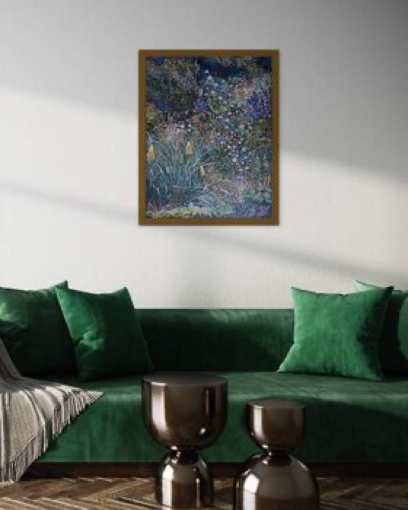 Vertikales Ölgemälde „Teppich des Sommers“. Impressionismus . Floral . Nature. – Painting von Nadezda Stupina