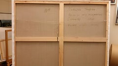 "Cerenity" Horizontal large acrylic painting. Realism. Cat.