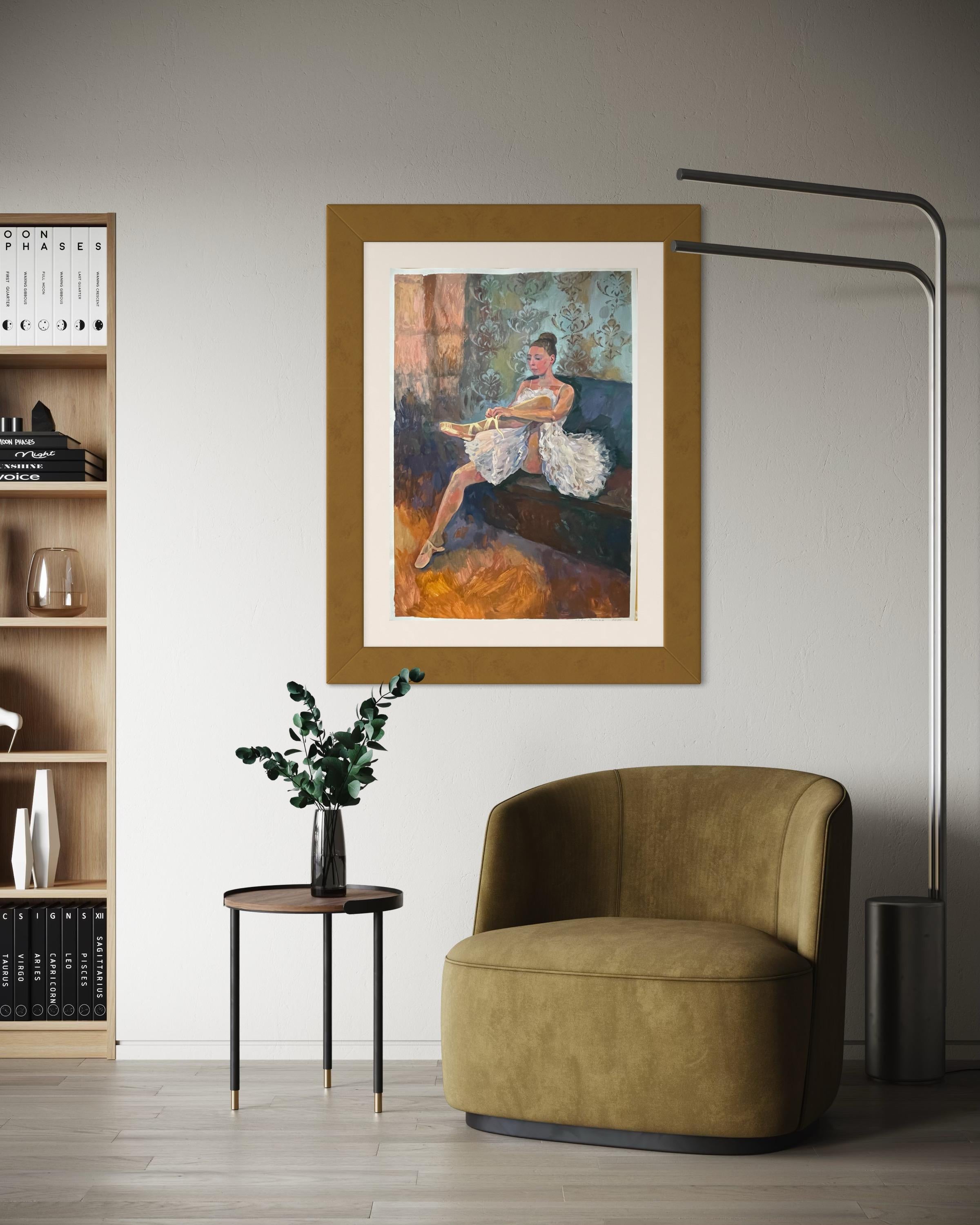Charlotte als Ballerina4 Original vertikales figuratives Gemälde . im Angebot 6