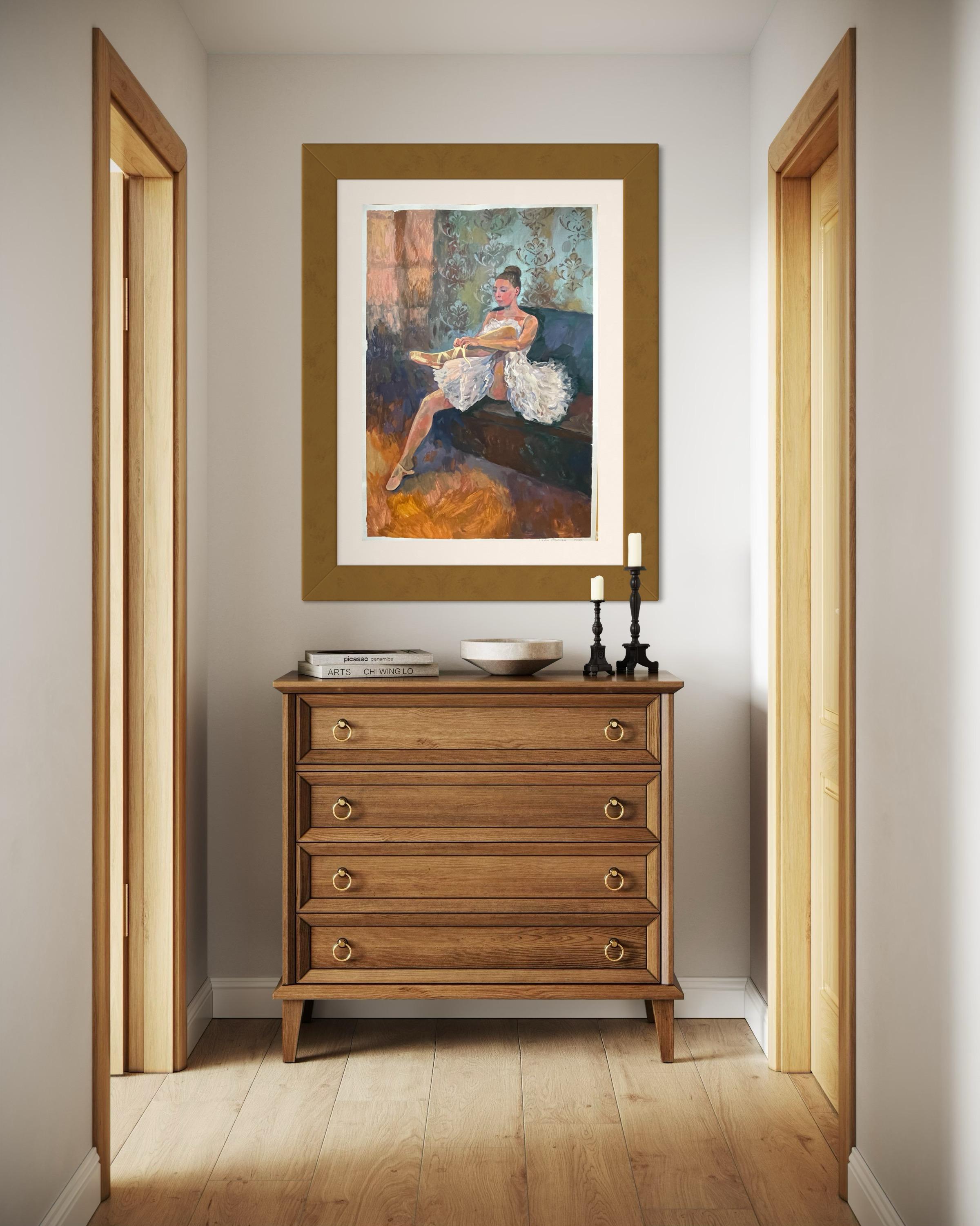 Charlotte als Ballerina4 Original vertikales figuratives Gemälde . im Angebot 7