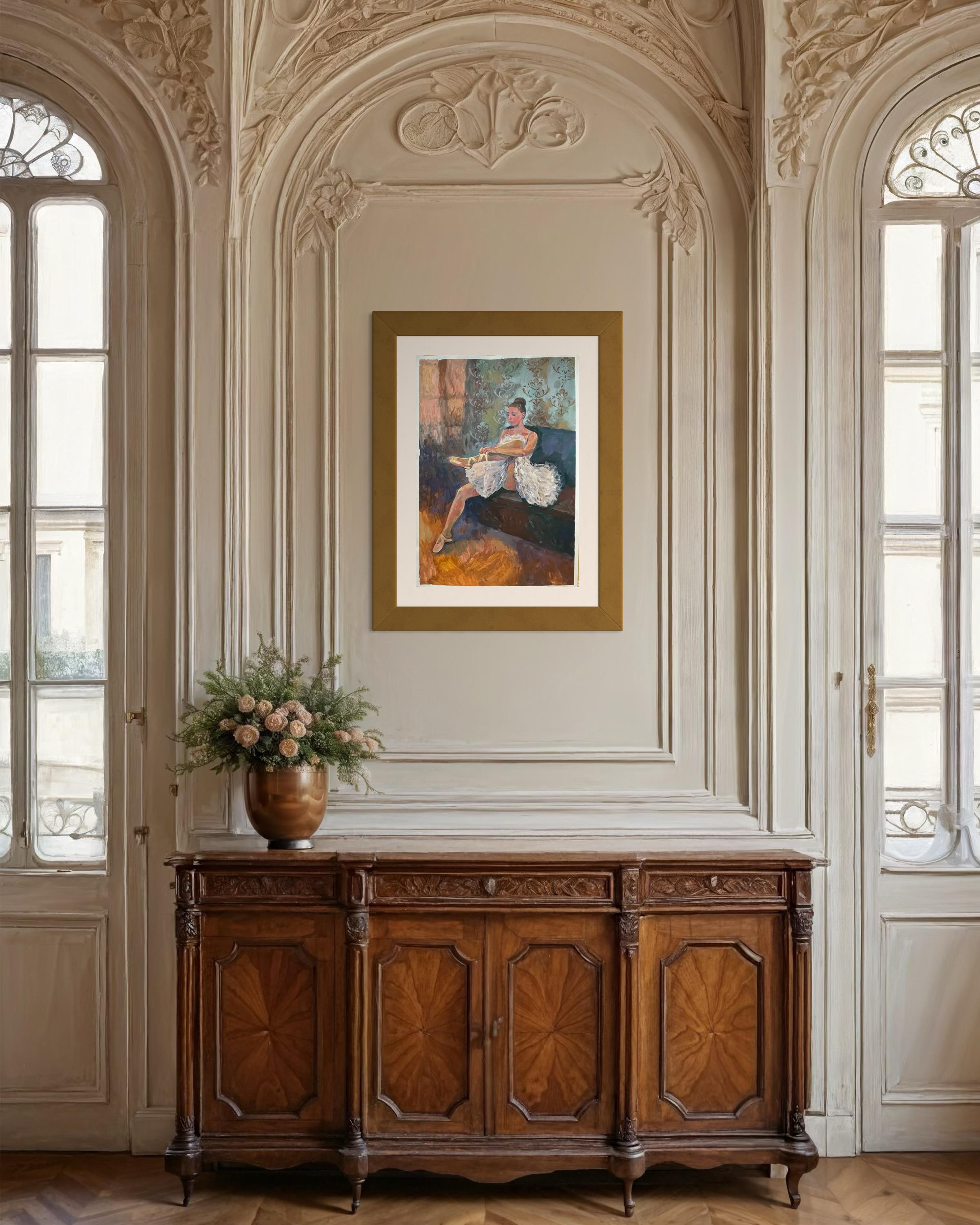 Charlotte als Ballerina4 Original vertikales figuratives Gemälde . im Angebot 9