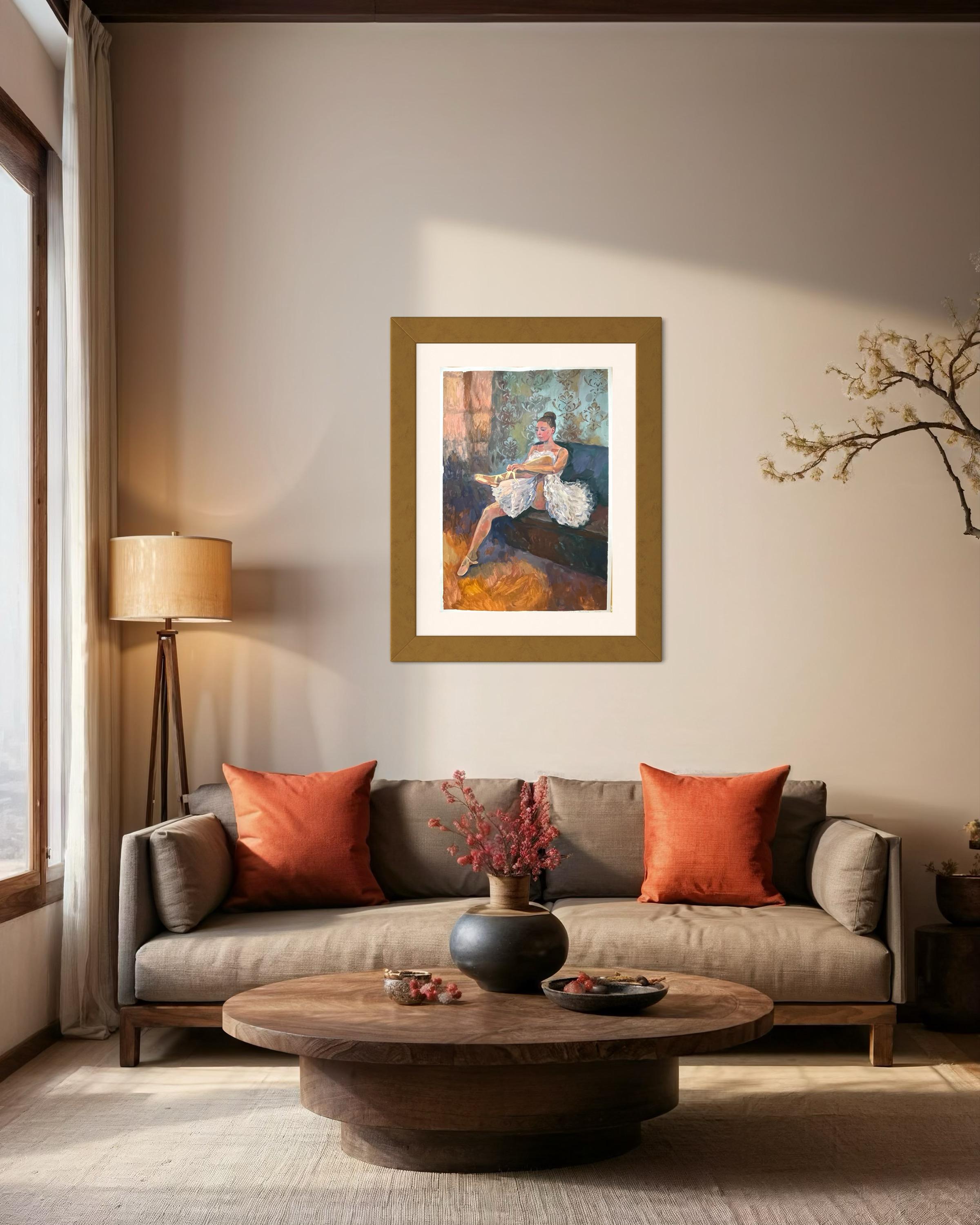 Charlotte als Ballerina4 Original vertikales figuratives Gemälde . im Angebot 10