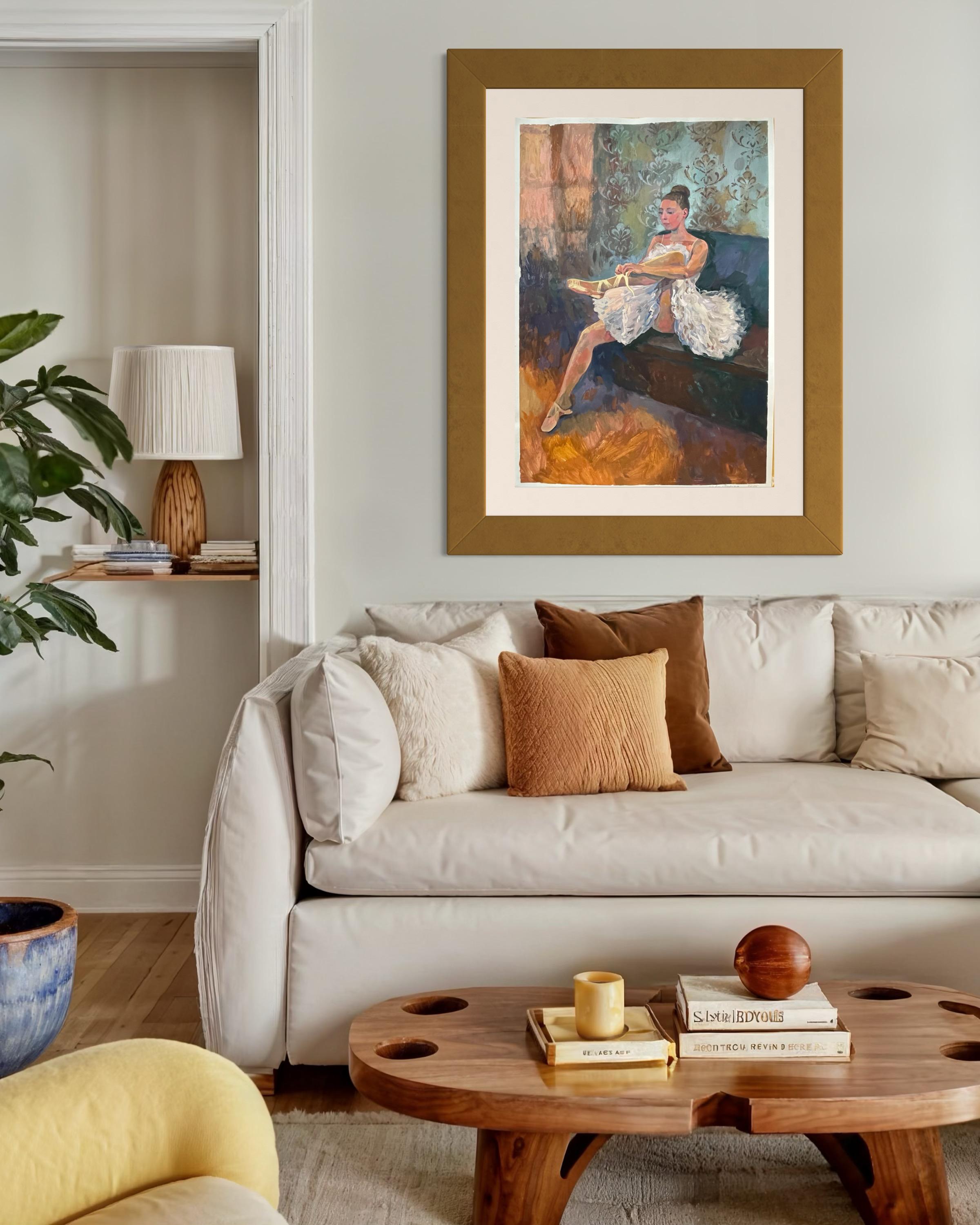 Charlotte als Ballerina4 Original vertikales figuratives Gemälde . im Angebot 12