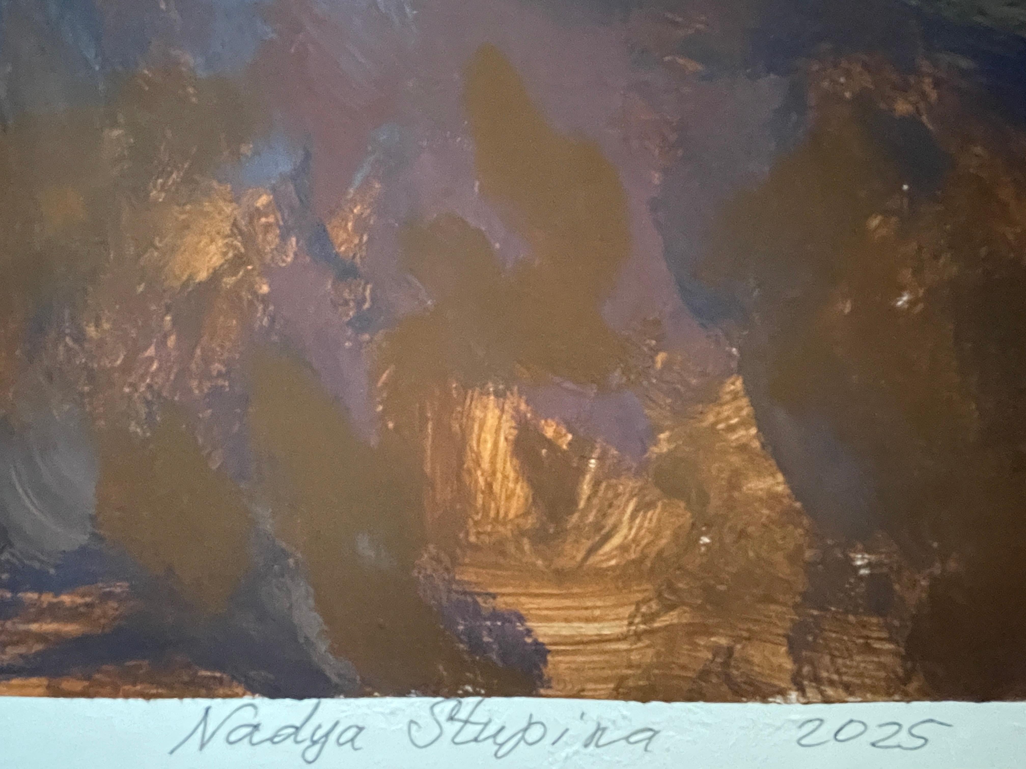 Charlotte als Ballerina4 Original vertikales figuratives Gemälde . (Post-Impressionismus), Painting, von Nadezda Stupina