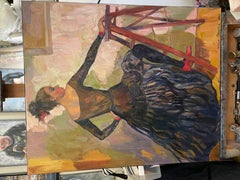 “Charlotte in the image of Carmen” Original middle size figurative painting