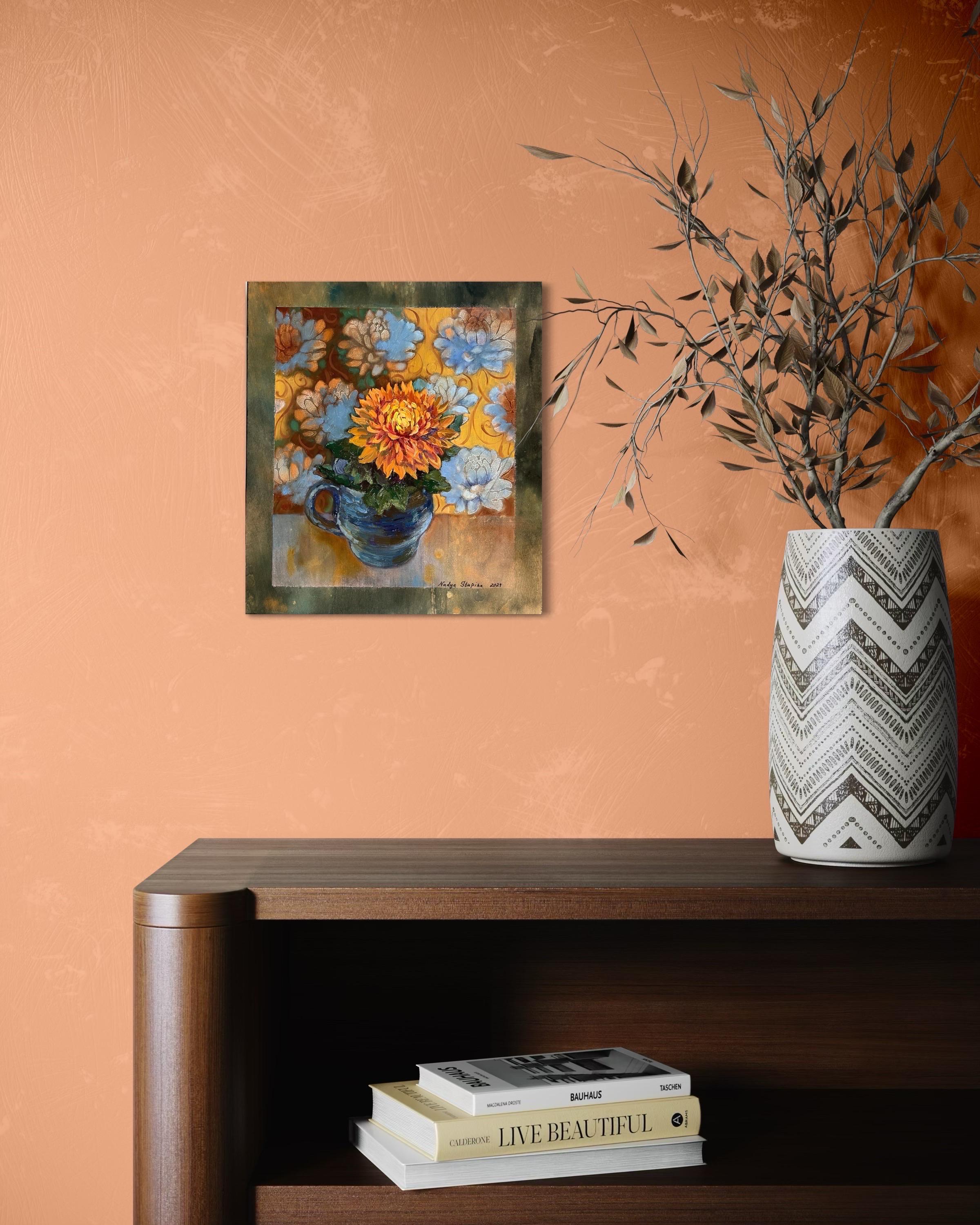 Chrysanthemum - Other Art Style Painting by Nadezda Stupina