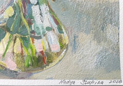 Klee. Kleines Blumenbild in Gouache. Geschenk . Gerahmt