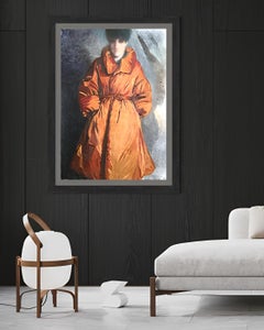 Coat for Sale, Realist Oil on Paper, Figurative, Unframed, 2010+