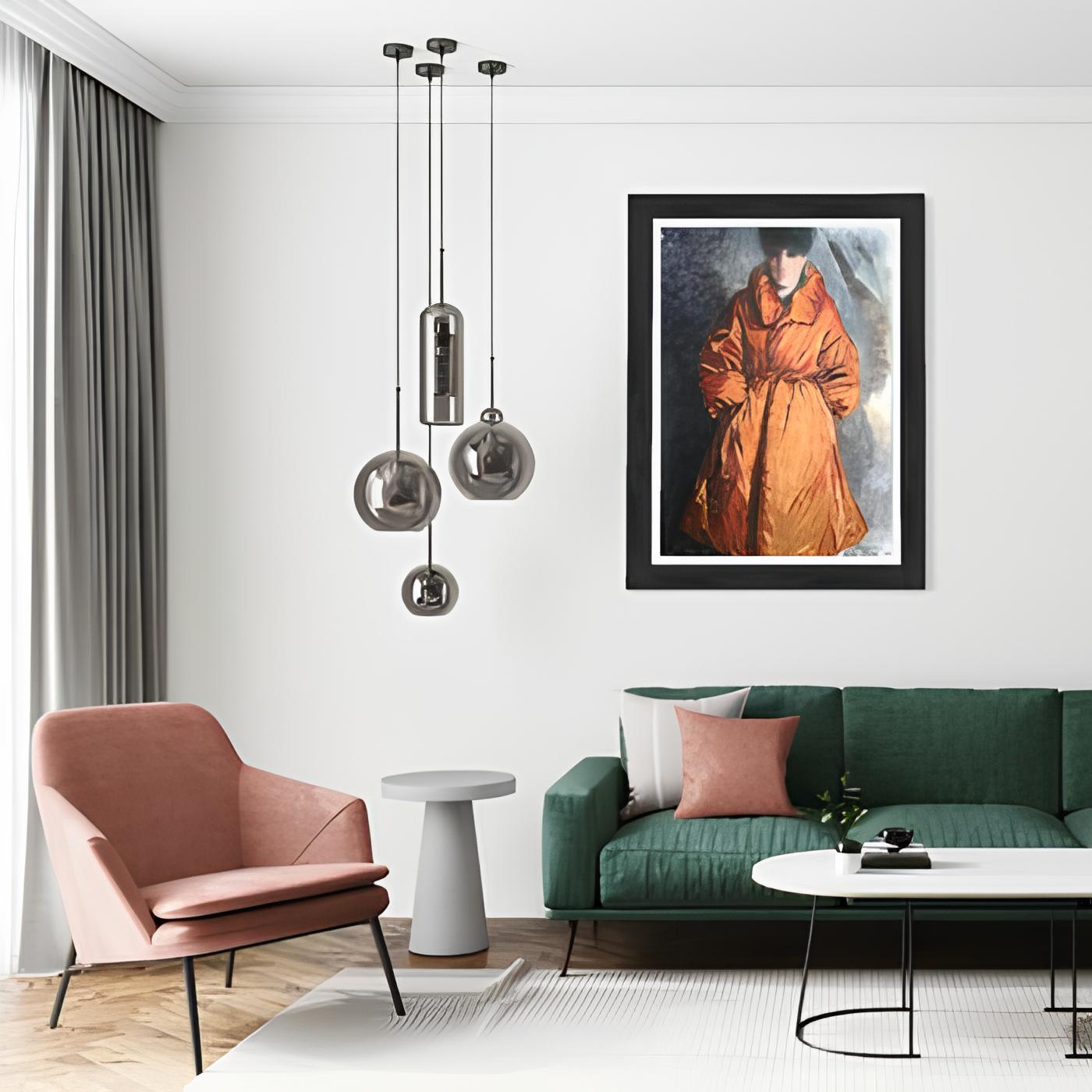 Mantel zu verkaufen (Braun), Figurative Painting, von Nadezda Stupina