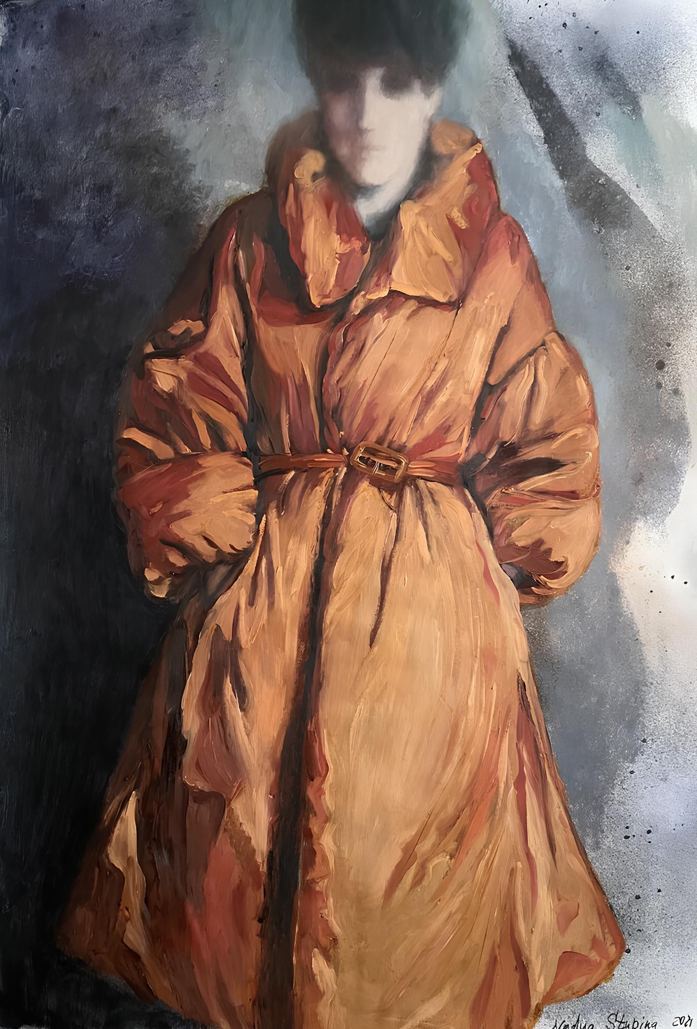 Nadezda Stupina Portrait Painting - Coat for sale