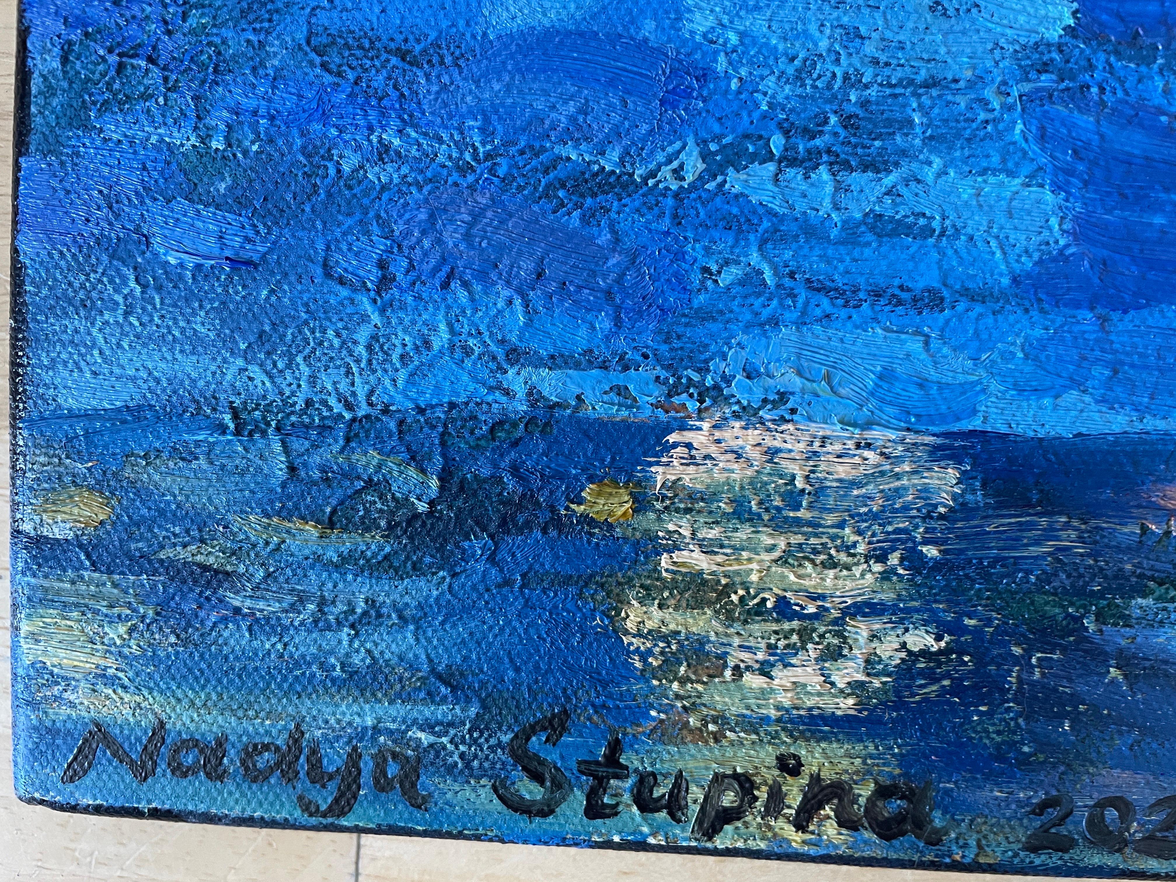 Colori di Henningsvær - Painting Postimpressionismo di Nadezda Stupina