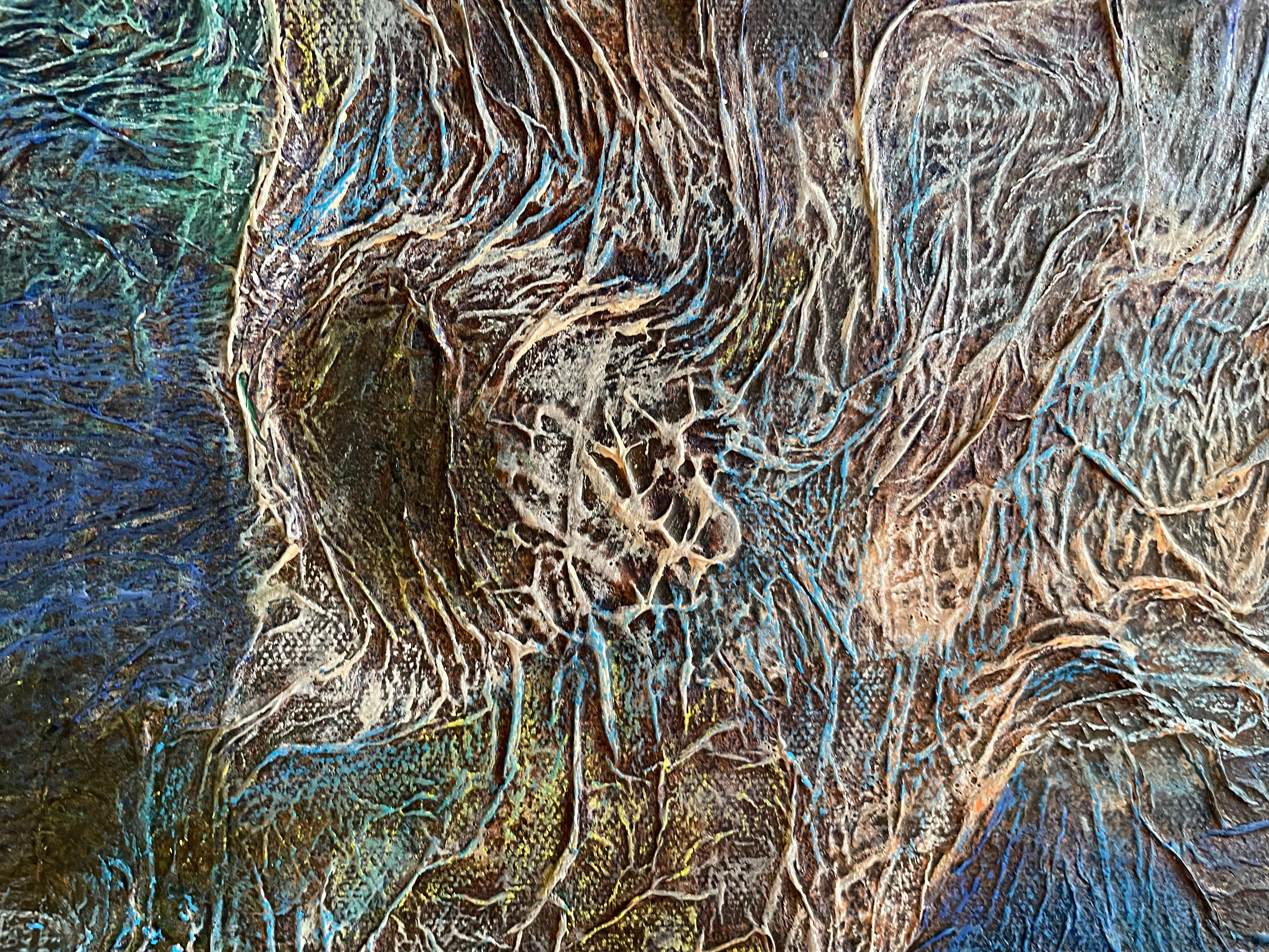 “Dark tapestry” Original  unique abstract painting . Large .Horizontal . Volume For Sale 1