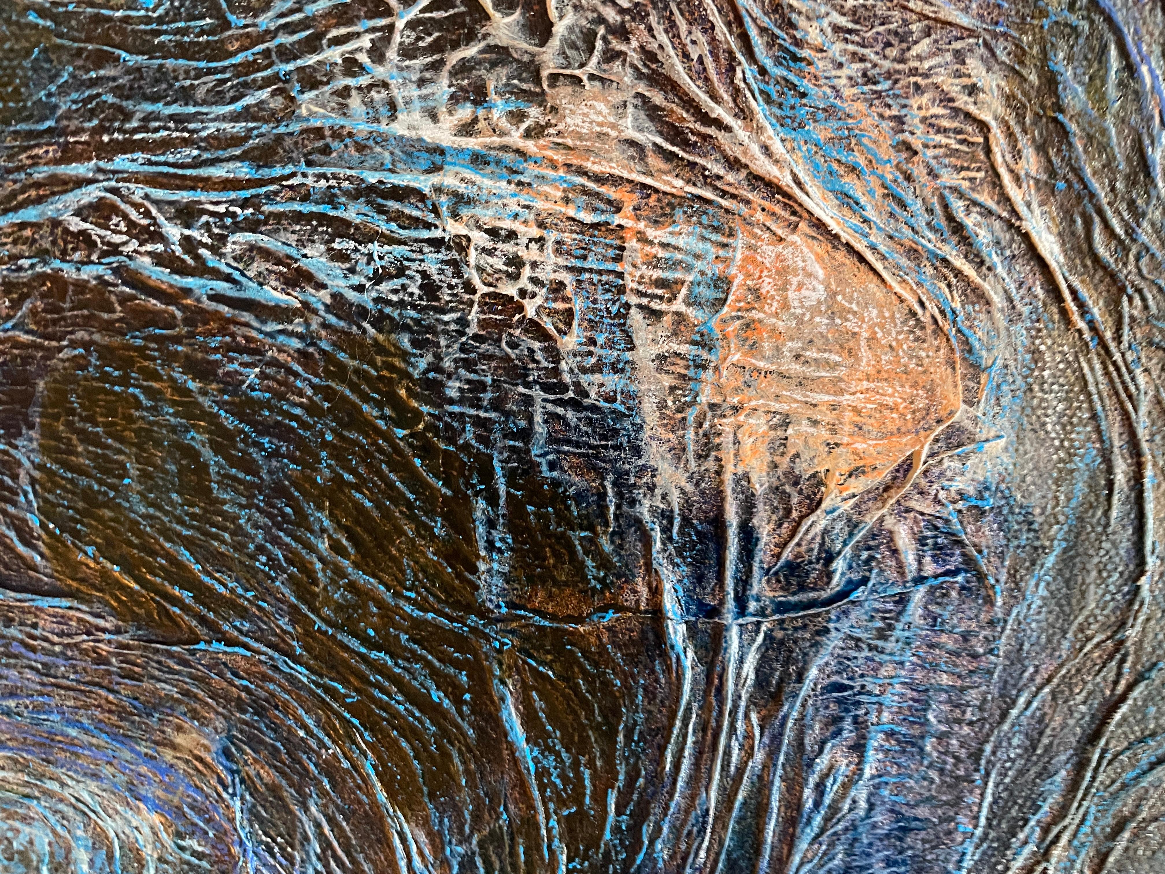 “Dark tapestry” Original  unique abstract painting . Large .Horizontal . Volume For Sale 2