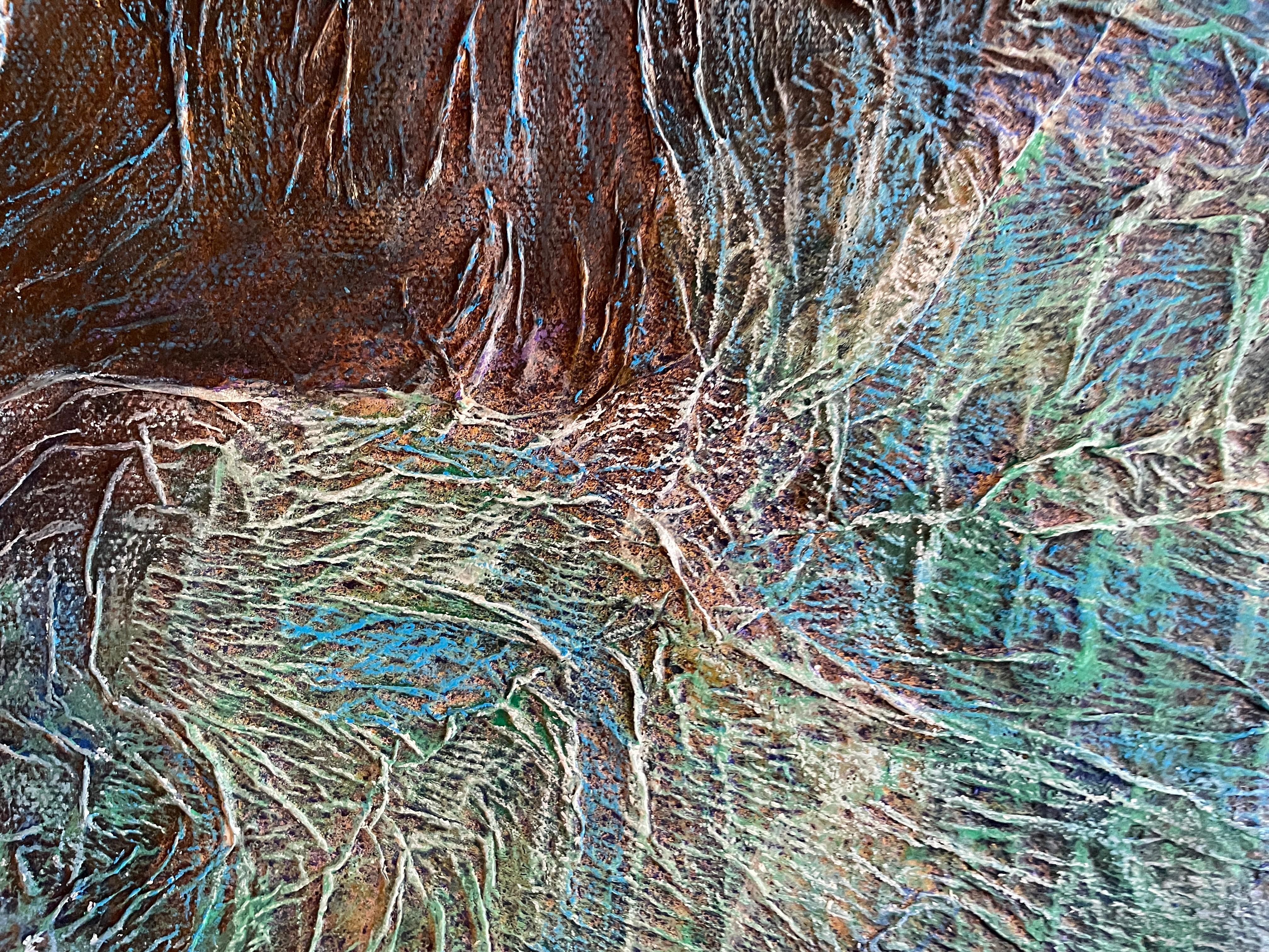 “Dark tapestry” Original  unique abstract painting . Large .Horizontal . Volume For Sale 3