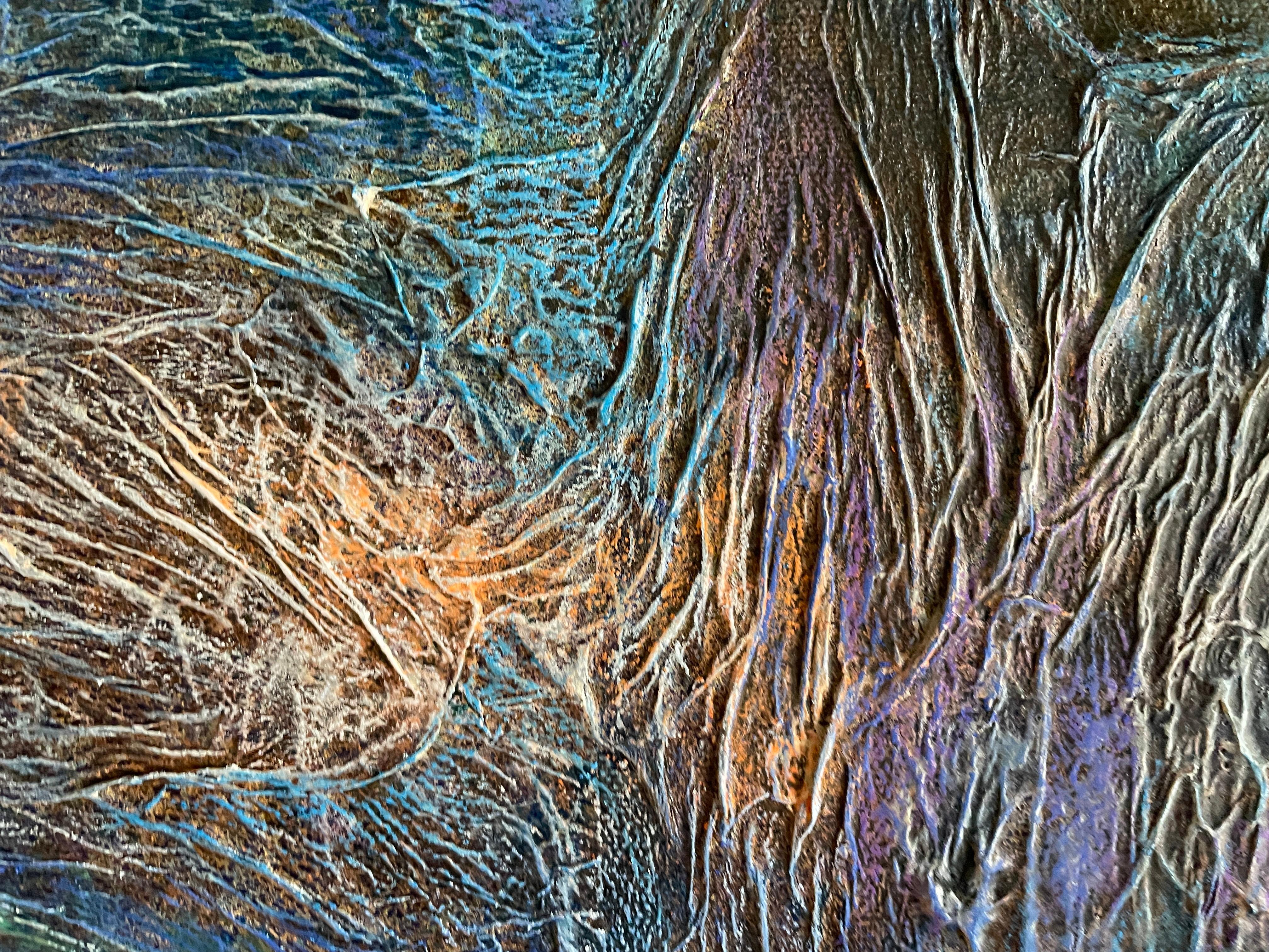 “Dark tapestry” Original  unique abstract painting . Large .Horizontal . Volume For Sale 4