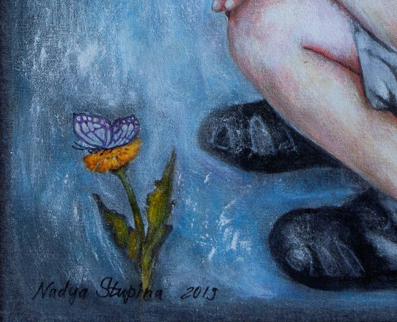 Denim series .From the life of Bastian . Butterfly. For Sale 1