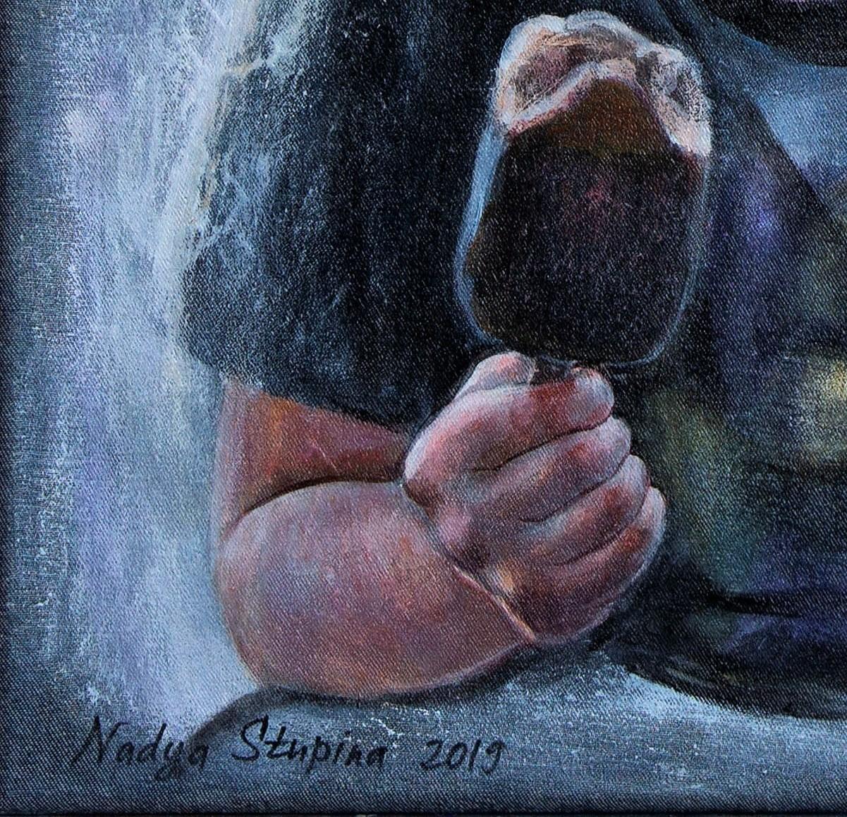 In this piece, I've woven layers of acrylic and ink to capture a joyful moment in time, where youthful exuberance shines through a child's delighted expression. Marvel at the fine art realism, as the child's laughter seems to echo around the room,