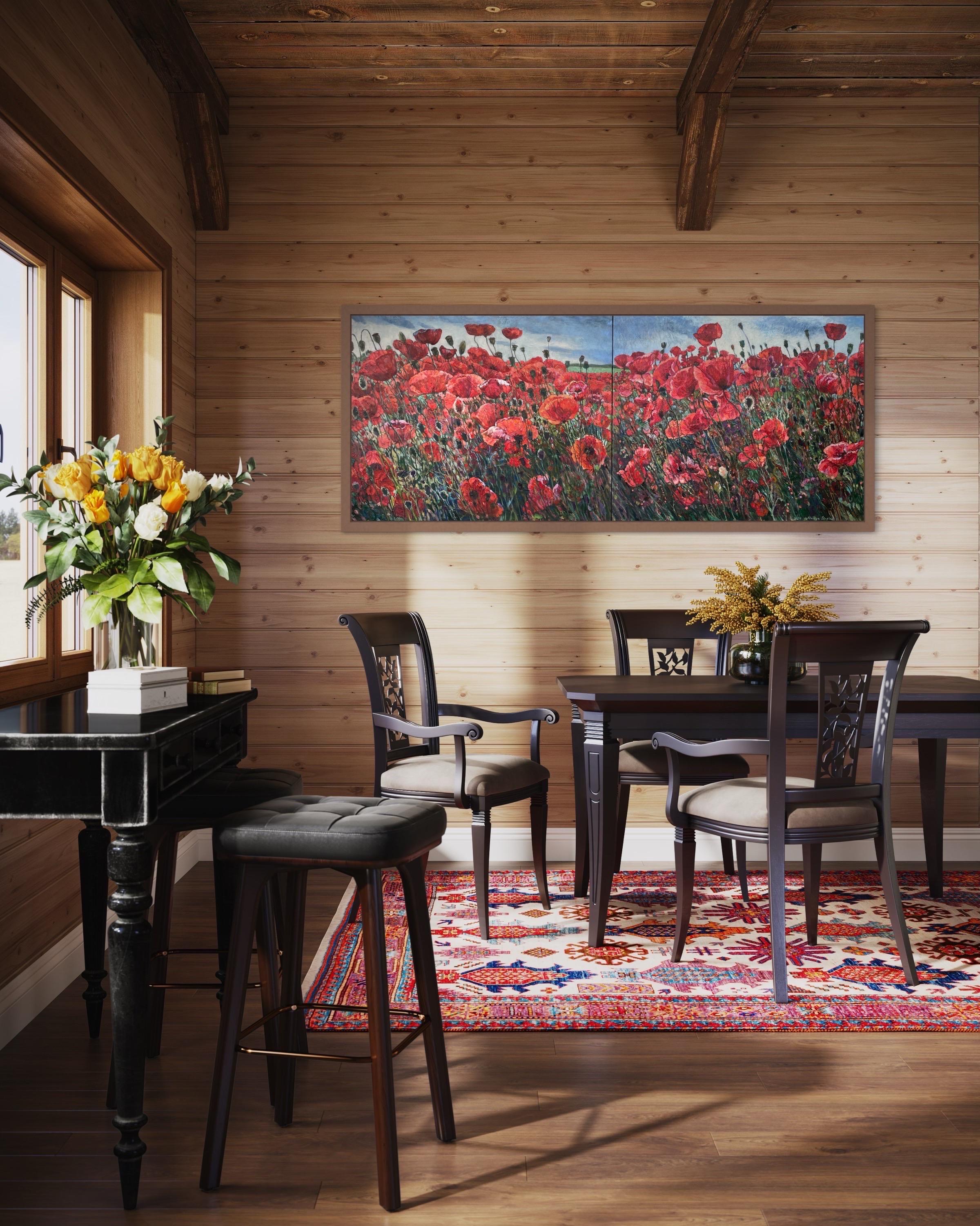 Diptych “Poppy field” For Sale 5