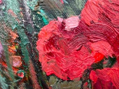 Diptych “Poppy field” Original floral painting X-large . Horizontal . Red